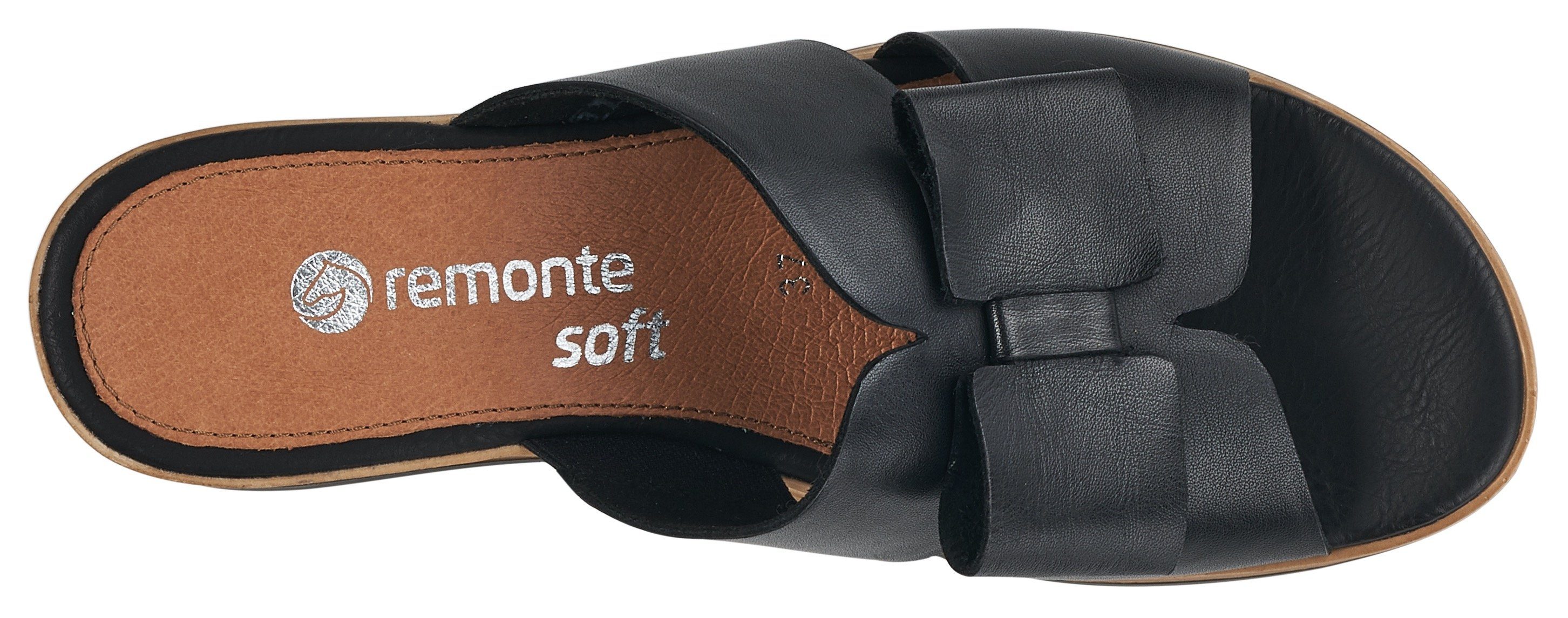 Remonte Slippers , sleehak, zomerschoen met mooie sierstrik