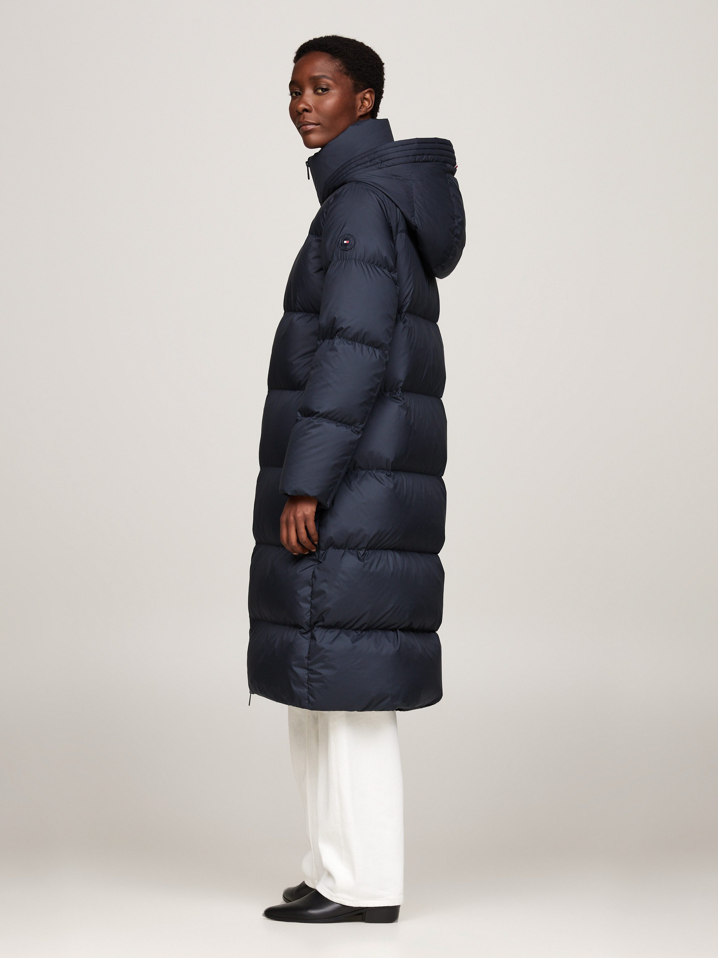Tommy Hilfiger Lange jas met gestempeld logo