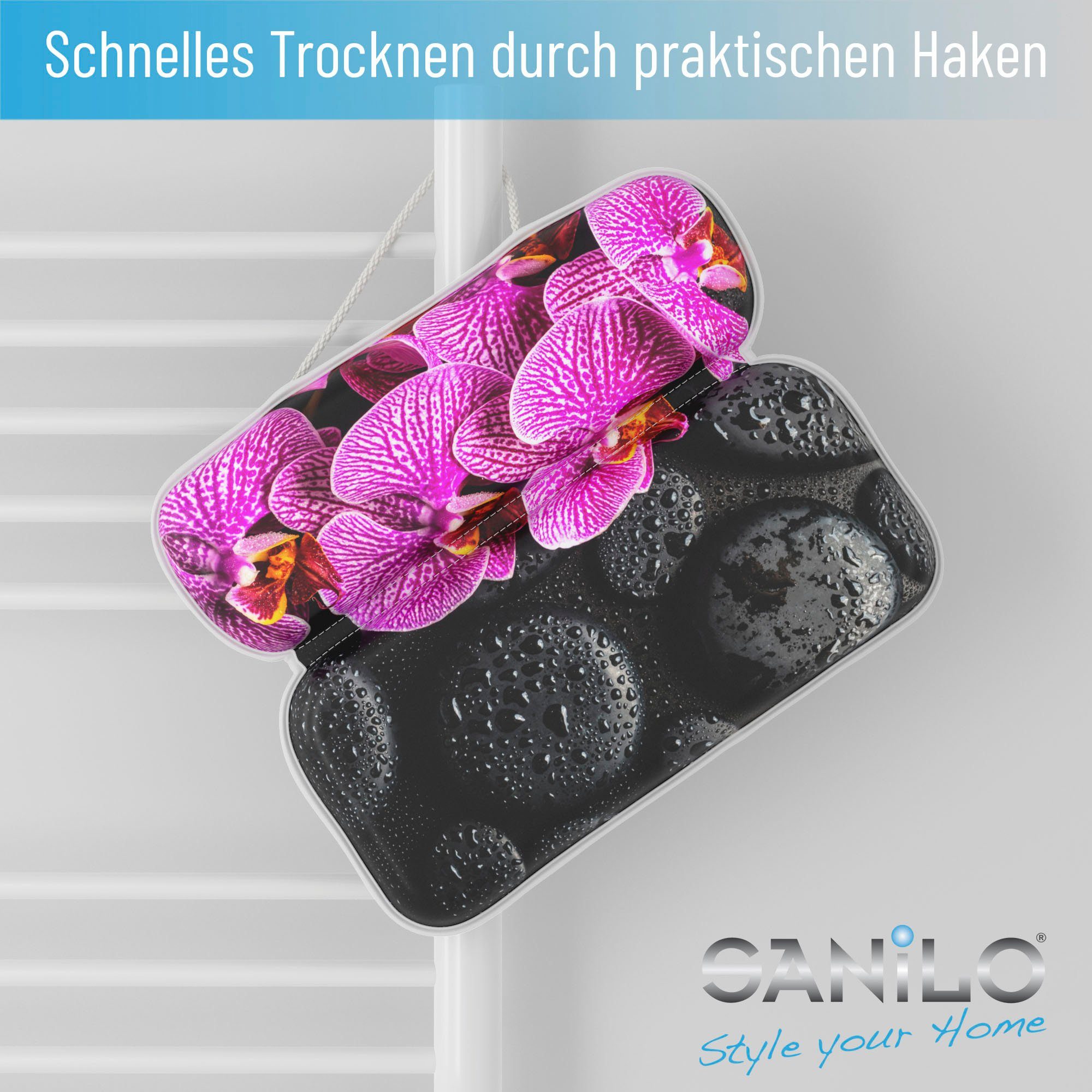 Sanilo Nekkussen Badkussen Madeira comfortabel, antislip, volle kleuren, met 7 prima zuignappen