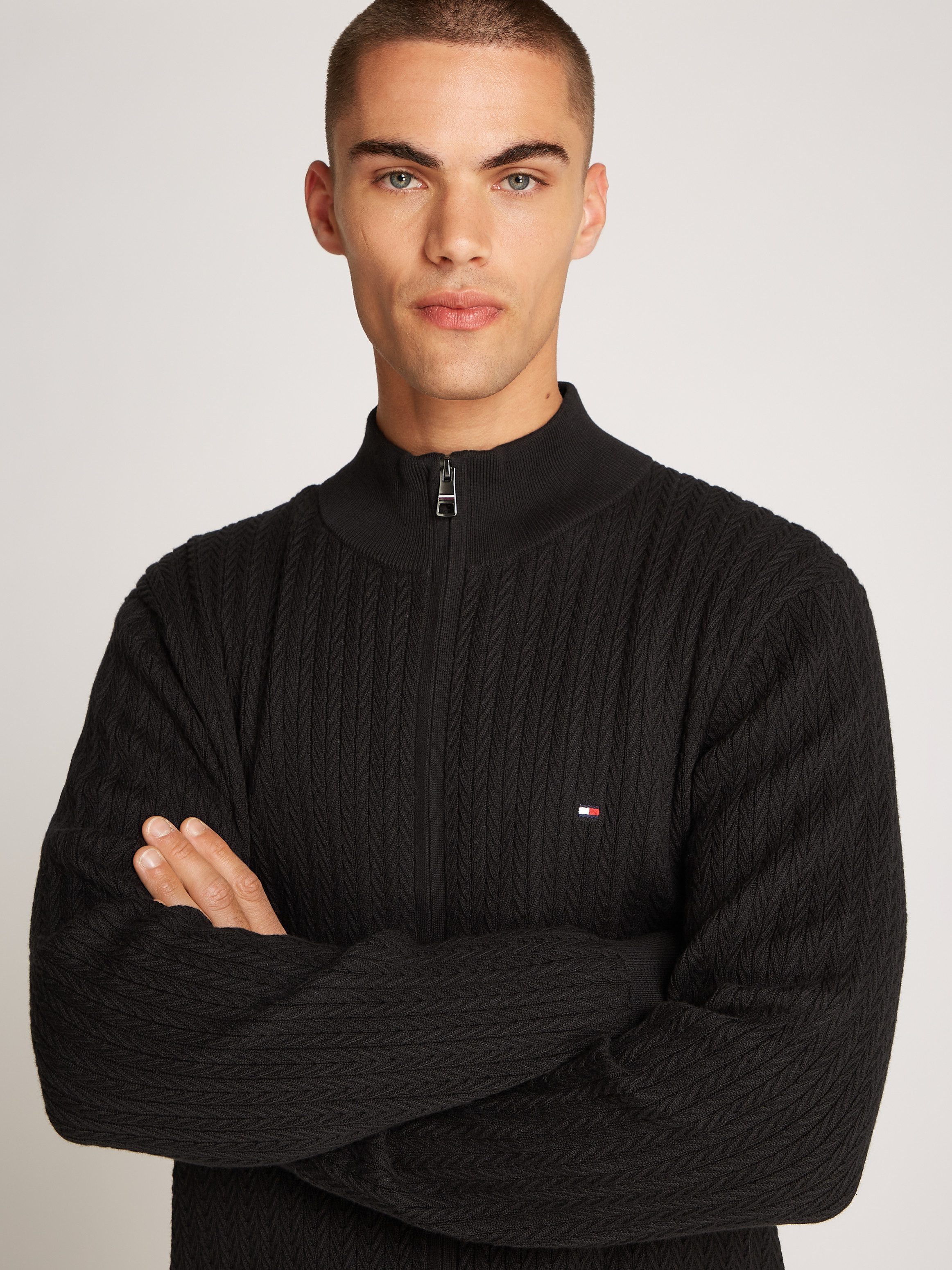Tommy Hilfiger Vest HERRINGBONE STRUCTURE ZIP THRU