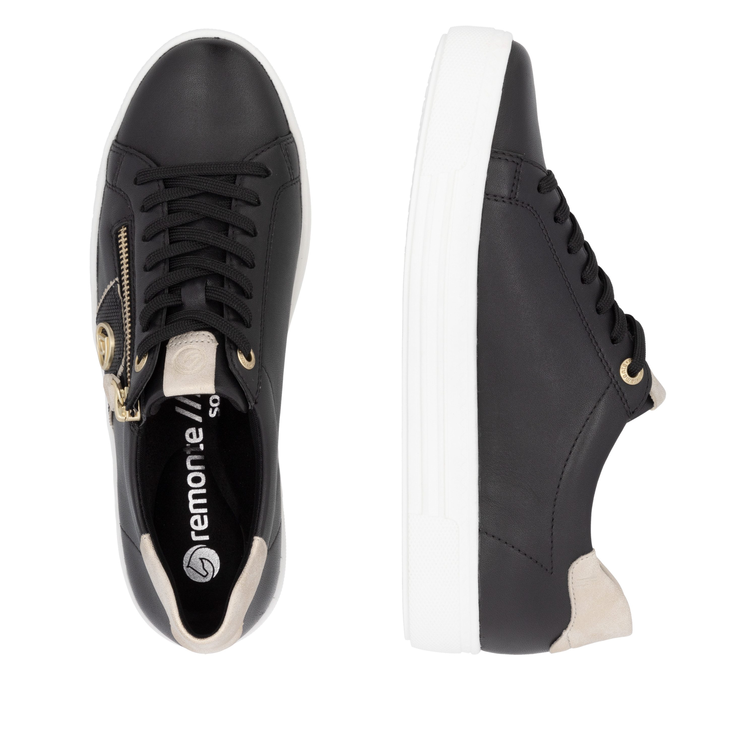 Remonte Plateausneakers , vrijetijdsschoen, lage schoen, veterschoen, uitneembare zachte inlegzool
