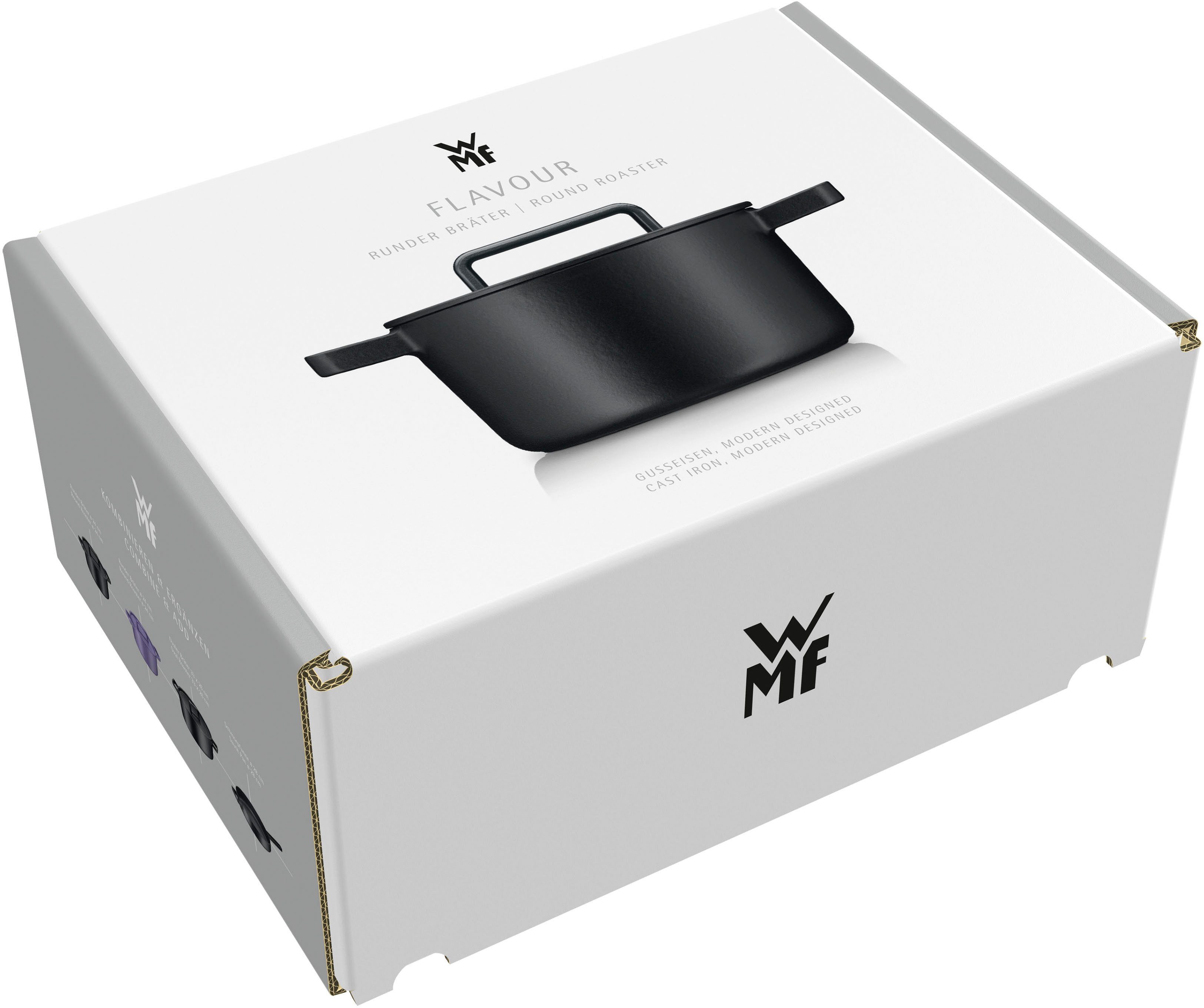 WMF Braadpan Flavour, Ø 24 cm 5,2 liter, gietijzeren kookgerei, deksel met condensatienoppen