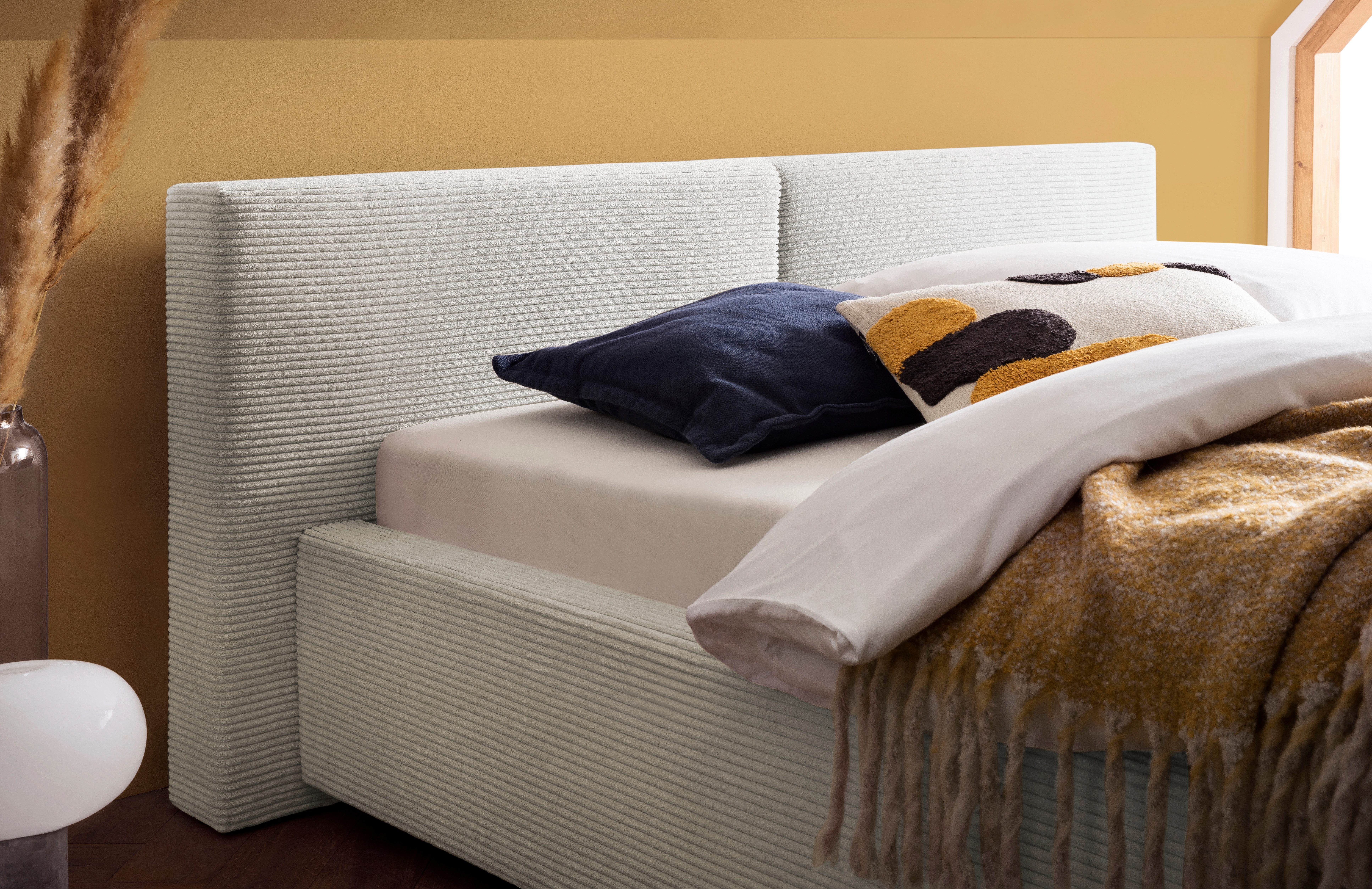 meise.möbel Gestoffeerd bed Cube optioneel met matras en bedlade