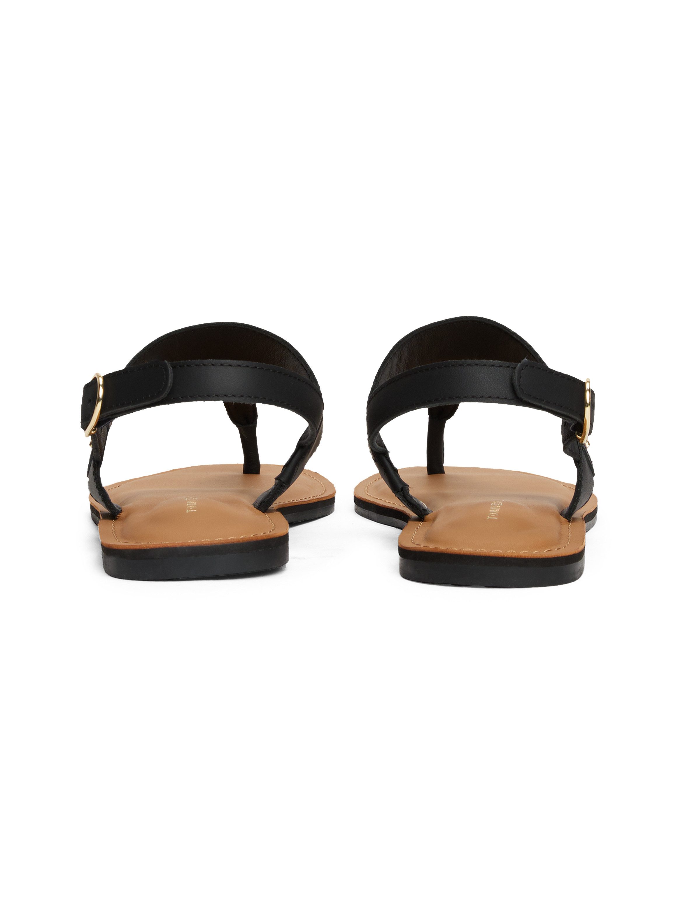 Tommy Hilfiger Sandalen LEATHER THONG SANDAL , sandaal, zomerschoen, flats met teenband
