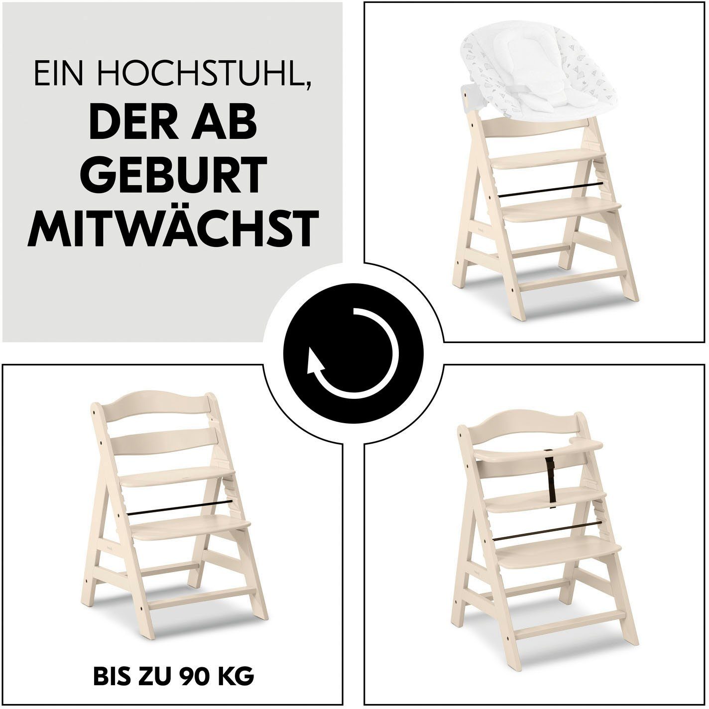 Hauck Kinderstoel Alpha+, Vanilla FSC®- beschermt bos - wereldwijd