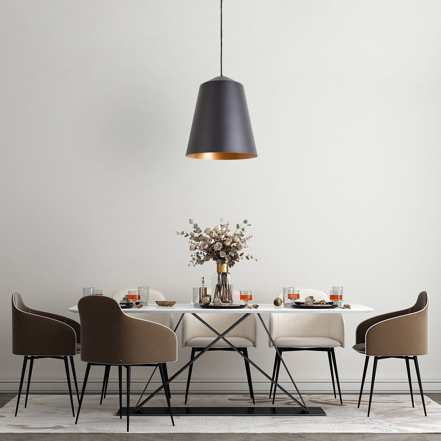 Paco Home Plafondlamp Jackson Woonkamer werkkamer poedercoating industrieel ontwerp E27