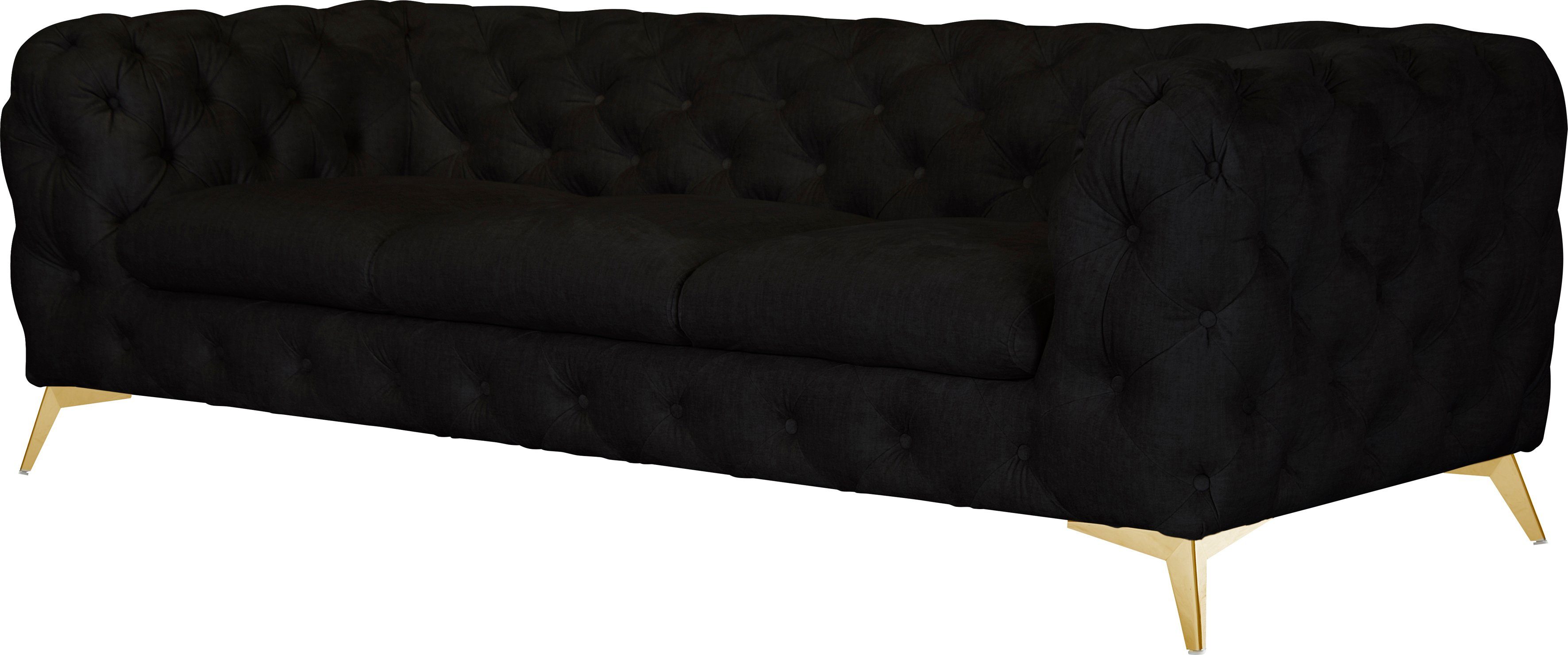 Leonique Chesterfield-bank Glynis luxueuze capitonnage, moderne chesterfield look, kleur van de poten ter keuze
