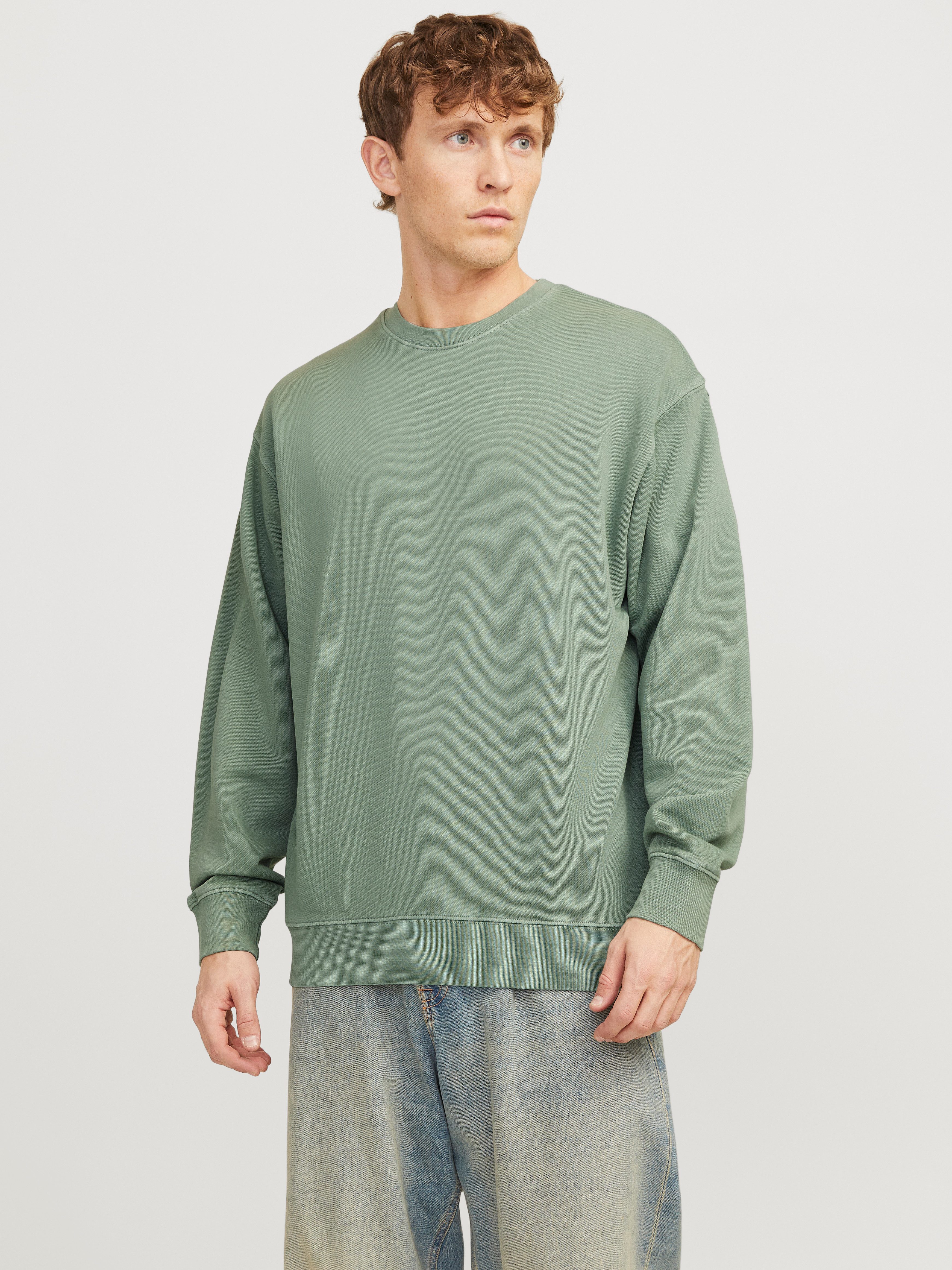 Jack & Jones Sweatshirt JJECHARGE FADED SWEAT CREW NECK NOOS heren sweaters maat S groen