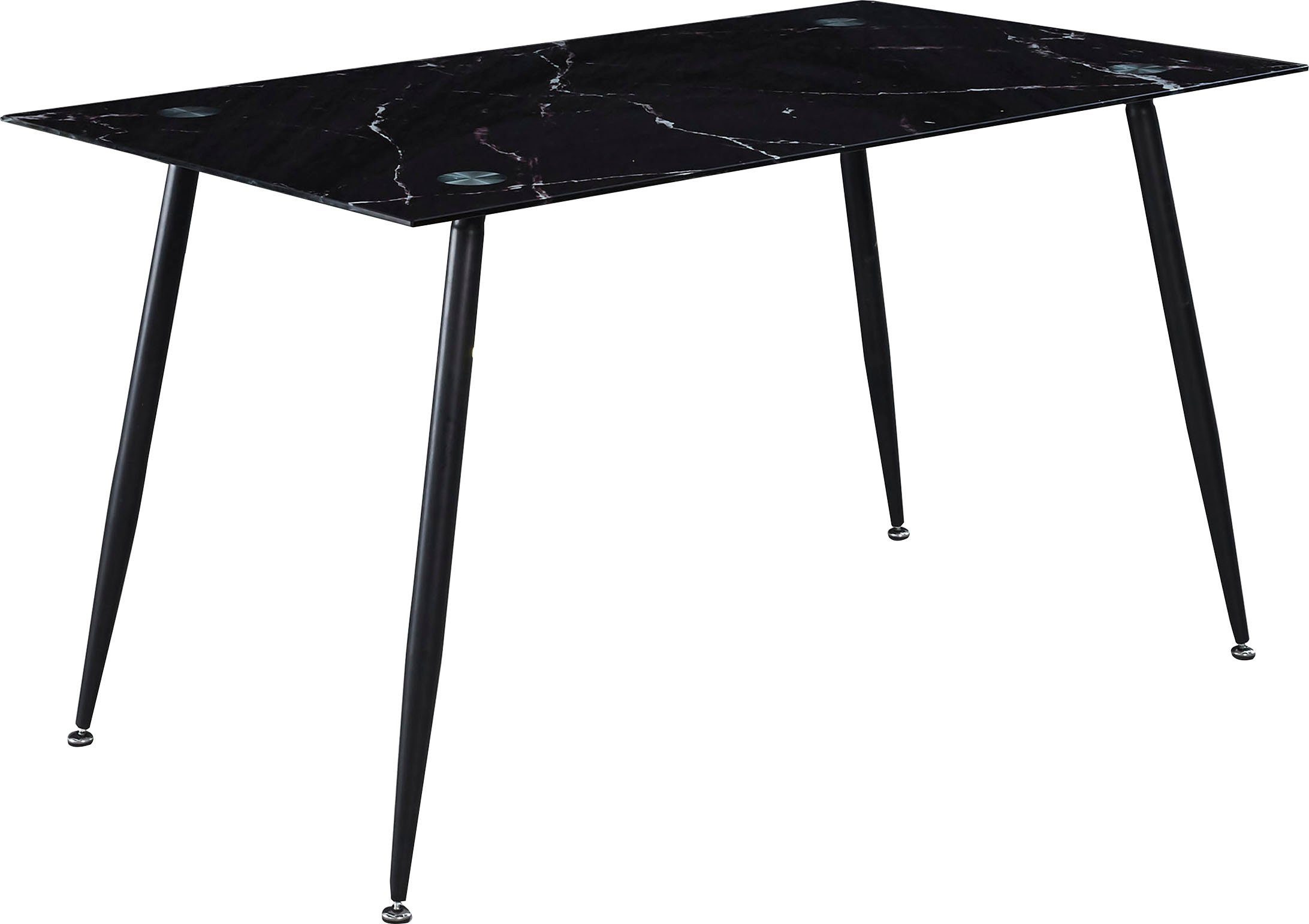 Homexperts Glazen tafel Romeo Breedte 140 cm, in marmerlook