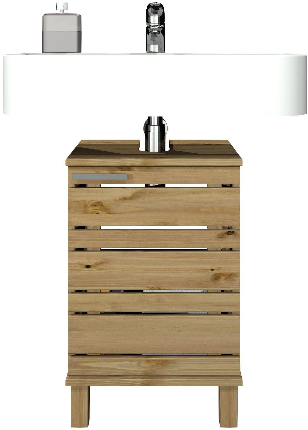 Home affaire Wastafelonderkast Josie Breedte 40 cm, van massief hout, metalen greep, 1 deur
