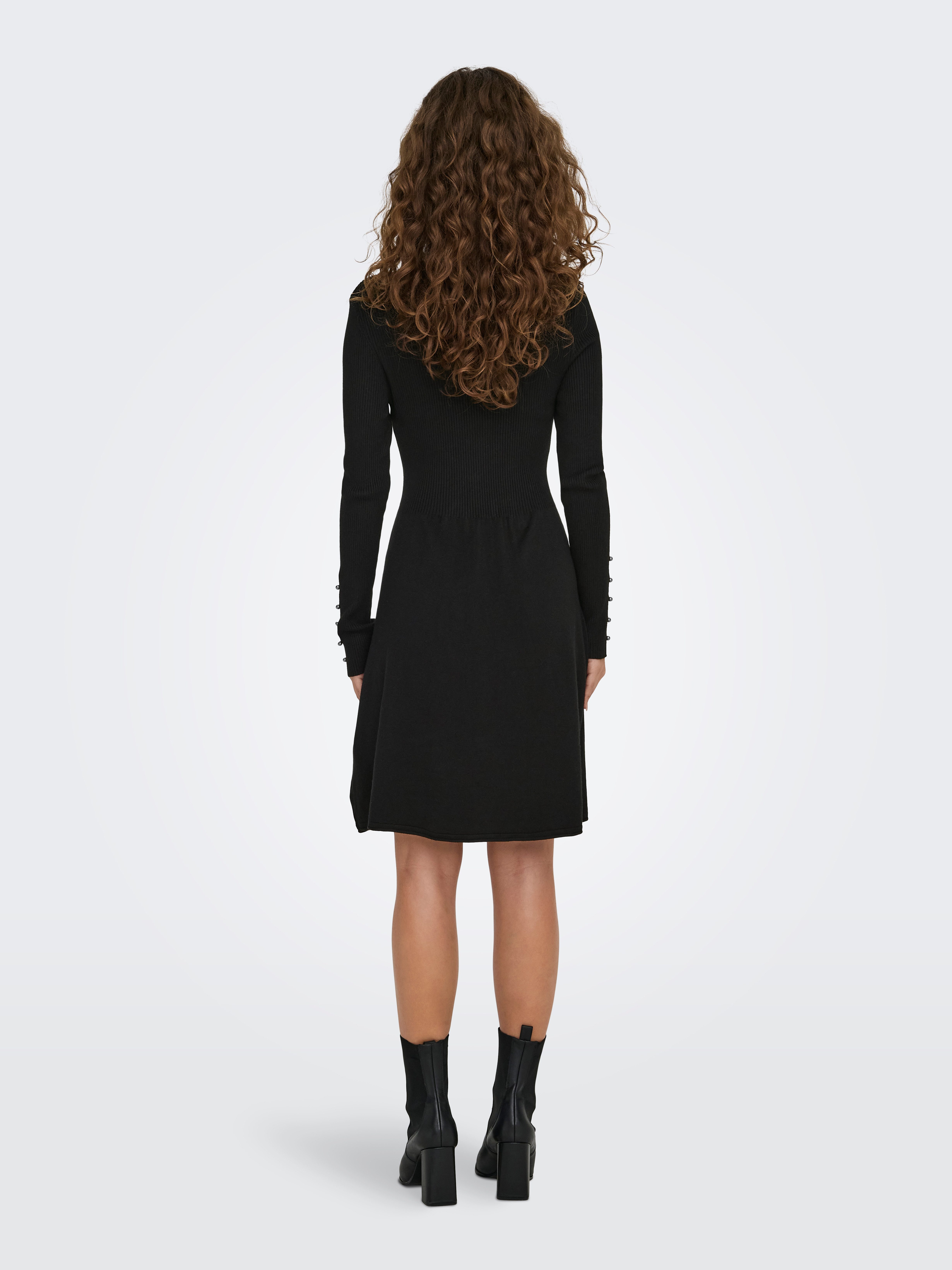 Only Midi-jurk ONLNATASCHA LS PEARL O-NECK DRESS CC KNT