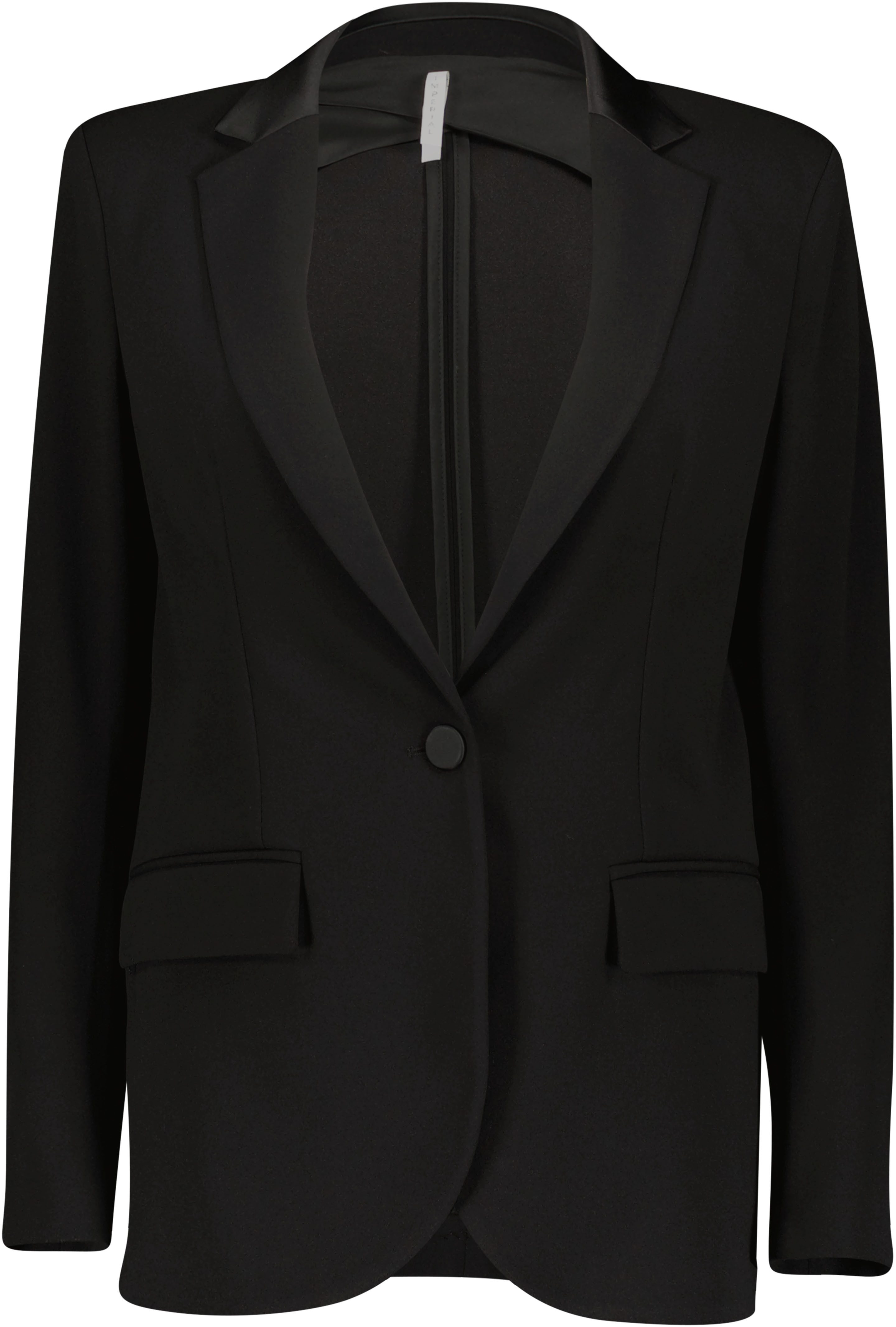 IMPERIAL Lange blazer met satijnen details en stretch