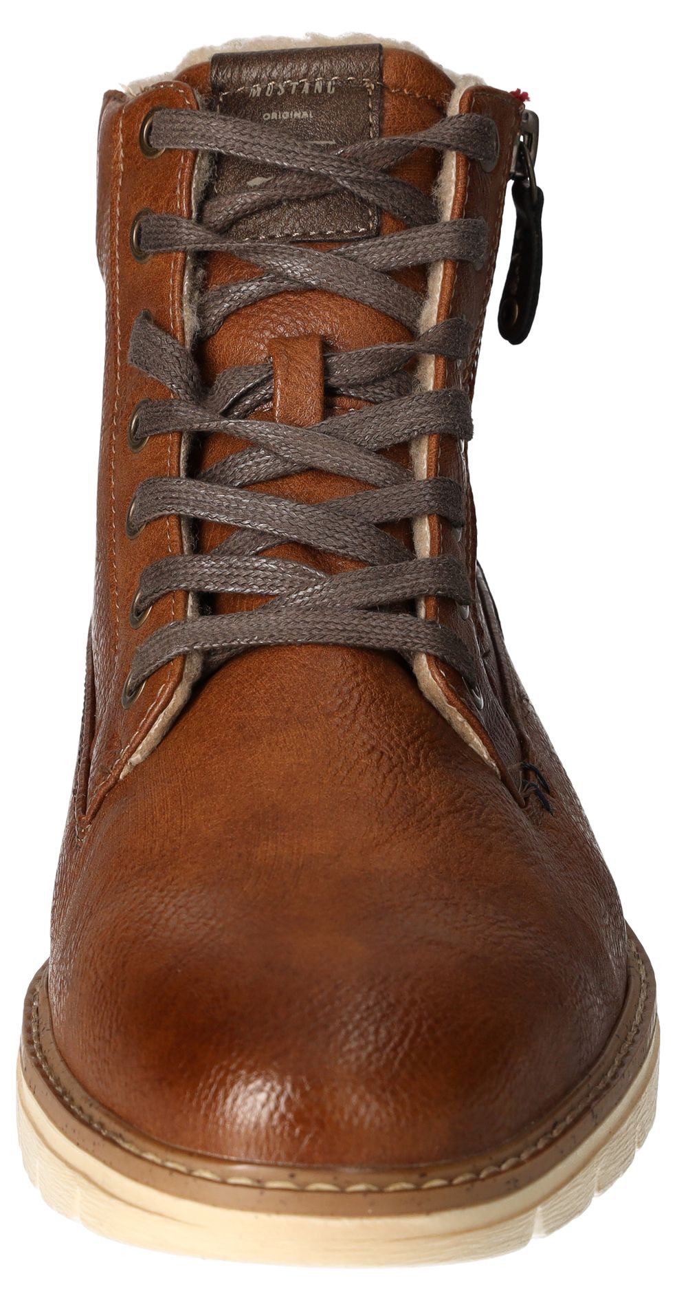 Mustang Shoes Winterlaarzen , veterschoenen, casual enkellaars met geruite inzet aan de schacht