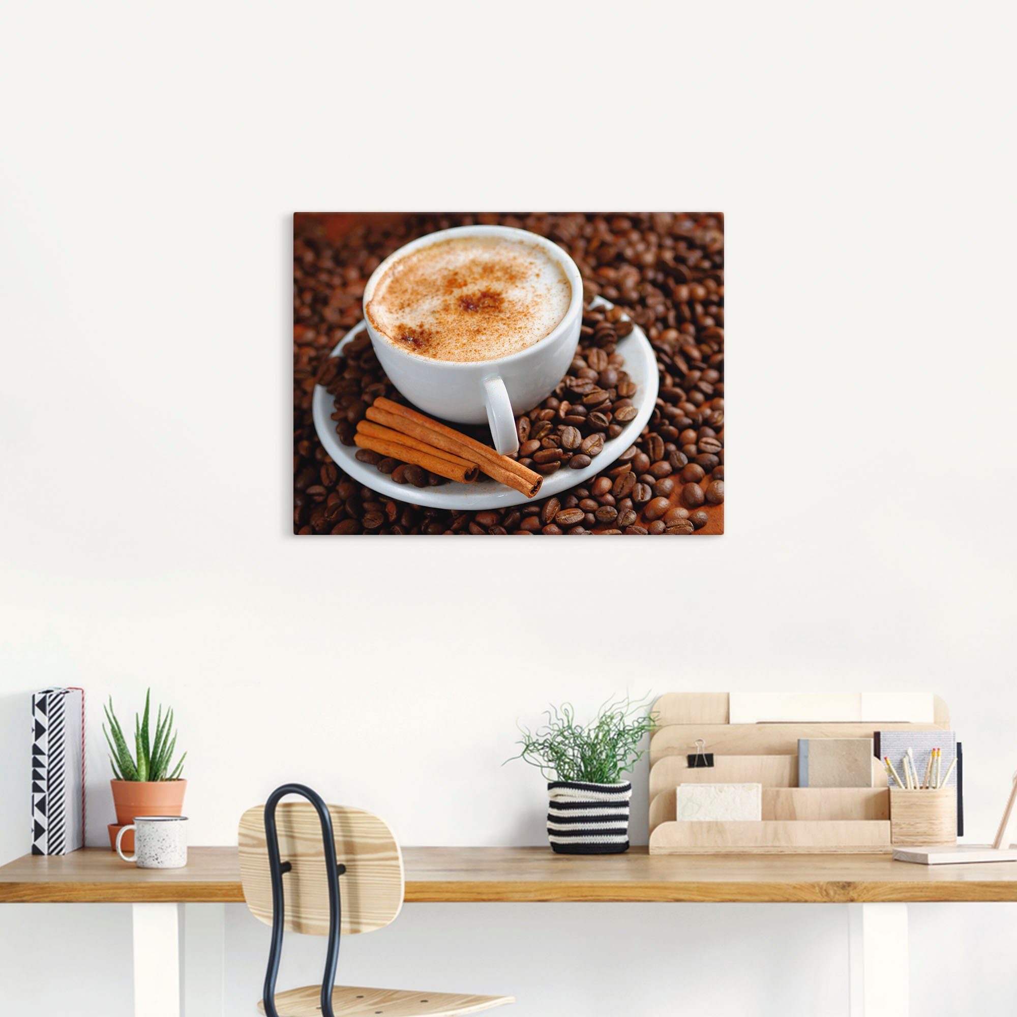 Artland Artprint Cappuccino - koffie als artprint van aluminium, artprint op linnen, muursticker, verschillende maten