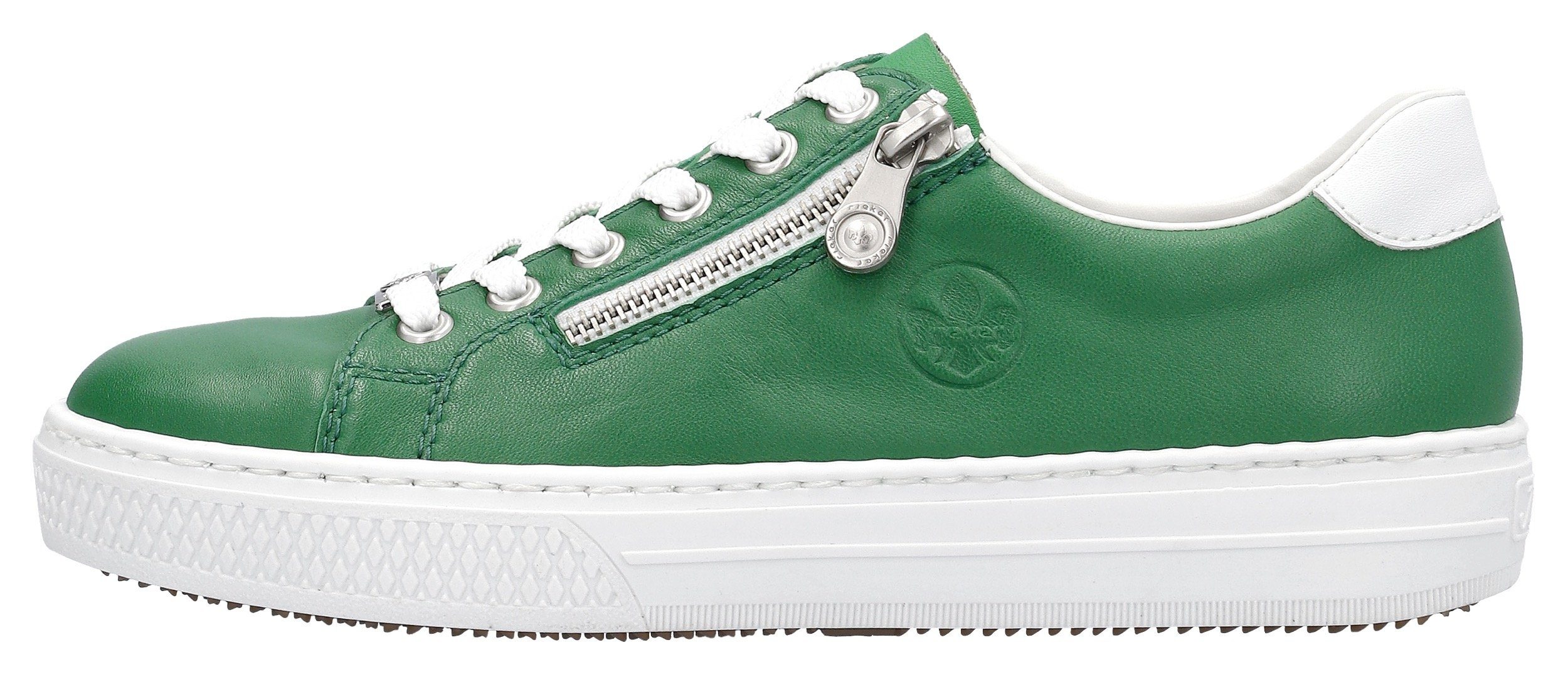 Rieker Plateausneakers met zijrits, vrijetijdsschoen, lage schoen, veterschoen