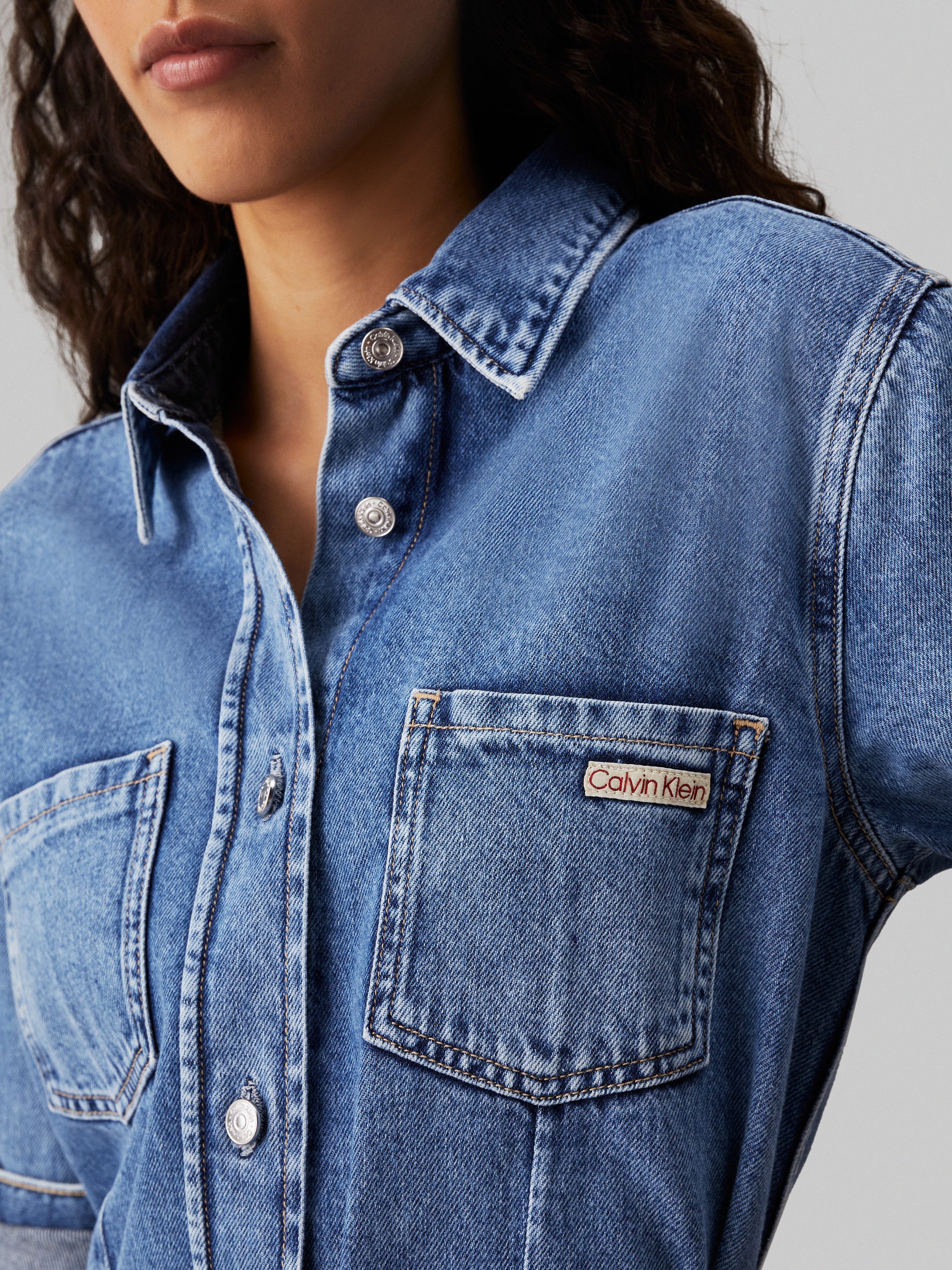 Calvin Klein Jeans jurk BELTED SHIRT DRESS