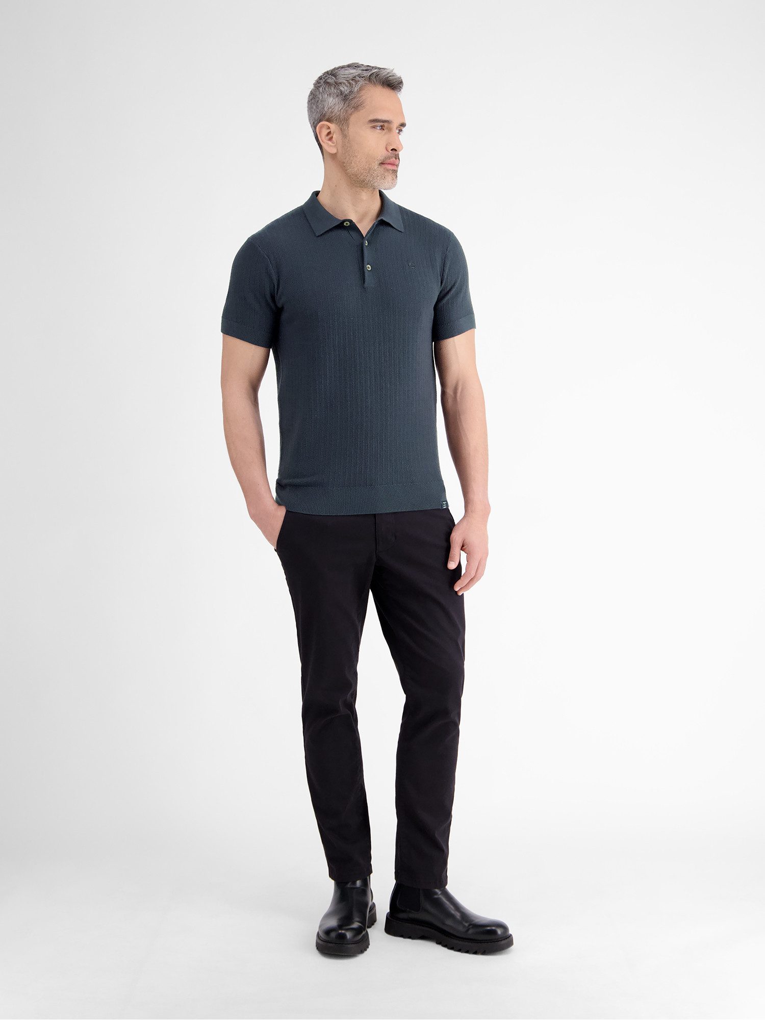Lerros Poloshirt LERROS Gebreide polo met klassiek geknoopte kraag