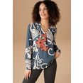 aniston selected blouse zonder sluiting met royaal bloemen- en bladdessin - nieuwe collectie blauw