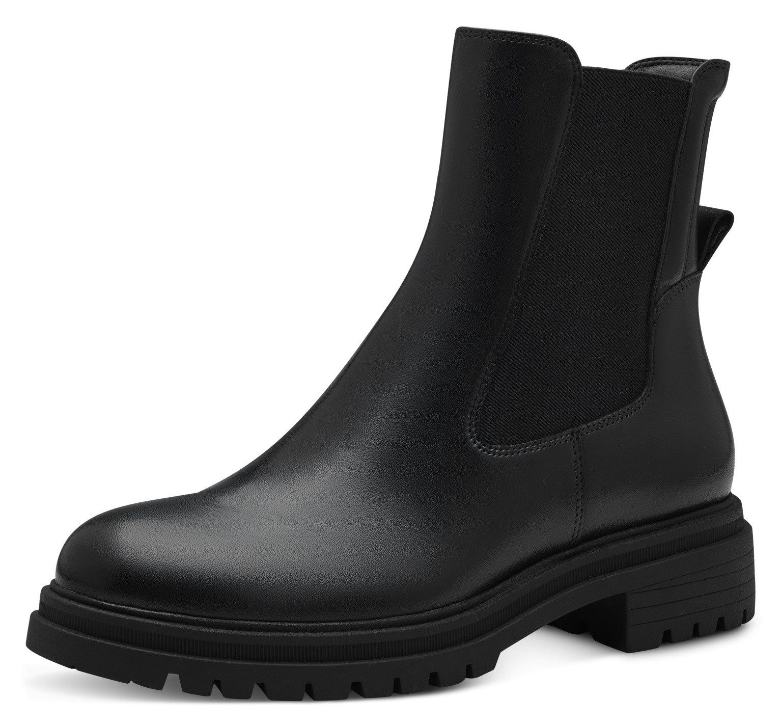 Tamaris Chelsea-boots blokhak, combat boots, enkellaars met stretch-inzet