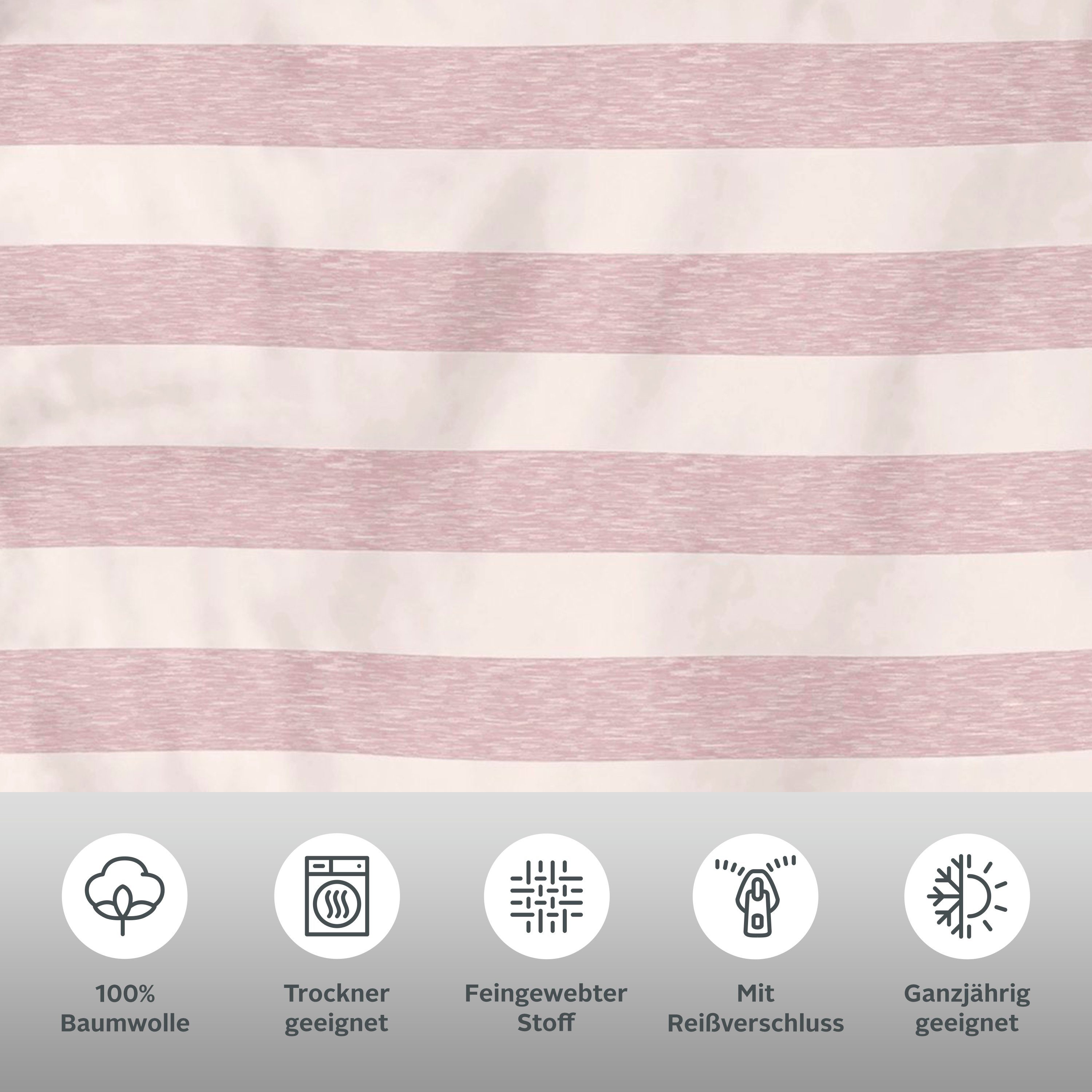 OTTO products Tweezijdig te gebruiken overtrekset Bigstripe 100% biokatoen gots-gecertificeerd, streepdesign in mêlee-look (2-delig)