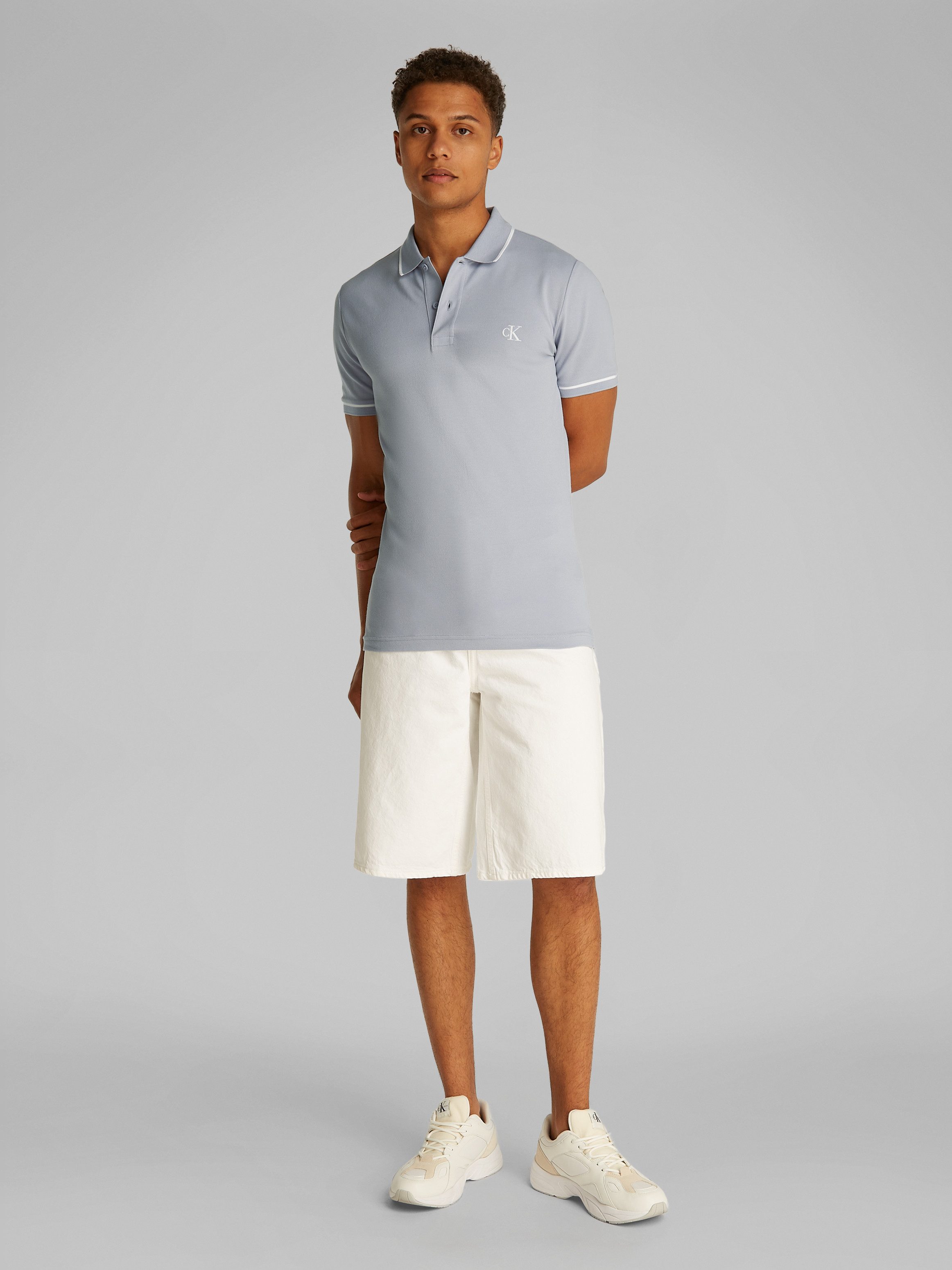 Calvin Klein Poloshirt TIPPING SLIM POLO met streepdetail op de kraag