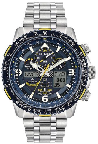 Citizen Radiografische chronograaf Promaster Skyhawk "Blue Angels" Polshorloge, herenhorloge, solar, stopwatchfunctie, roestvrijstalen band