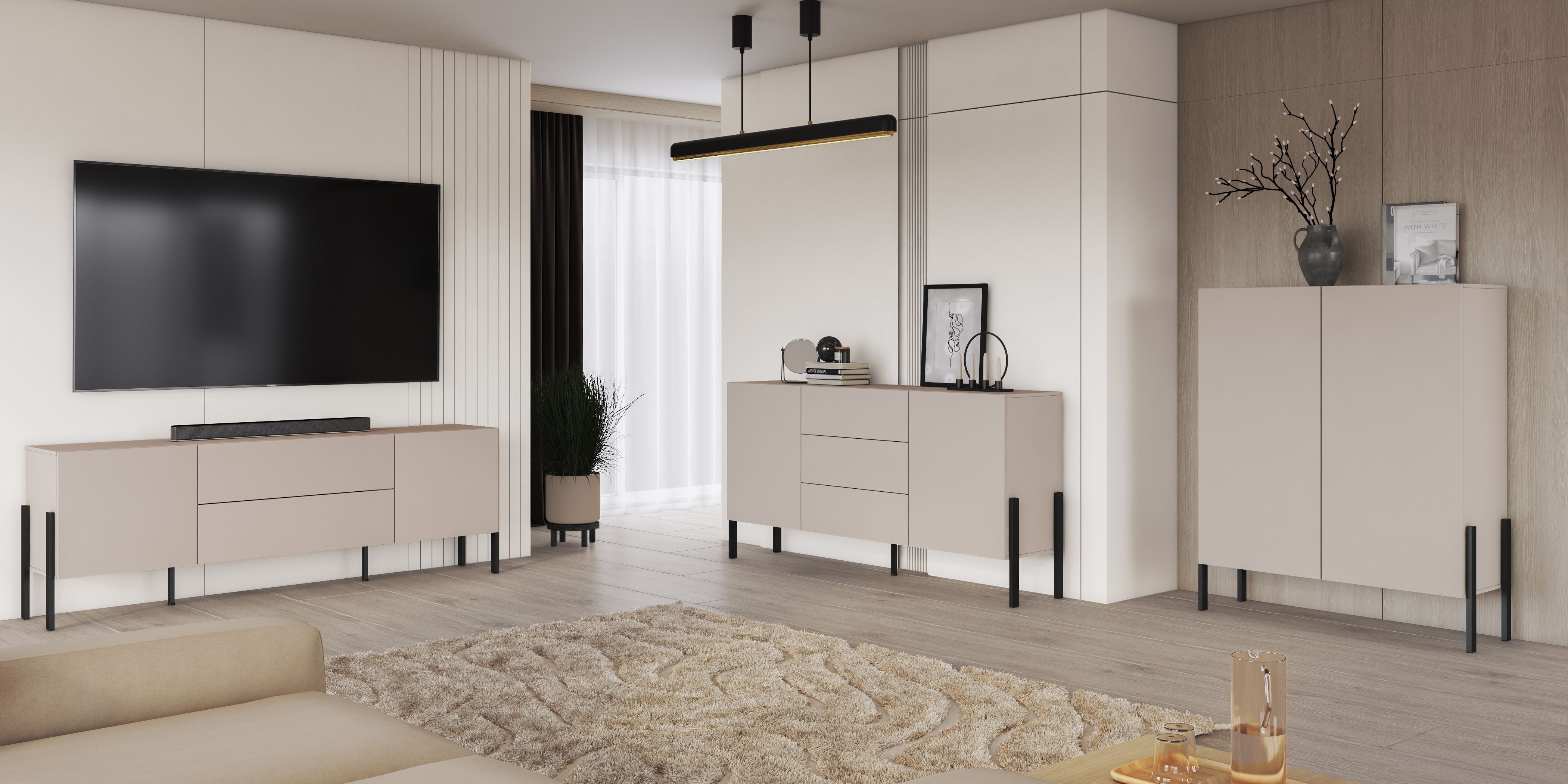 INOSIGN Dressoir Jukon, breedte 150 of 180 cm, moderne grepless commode