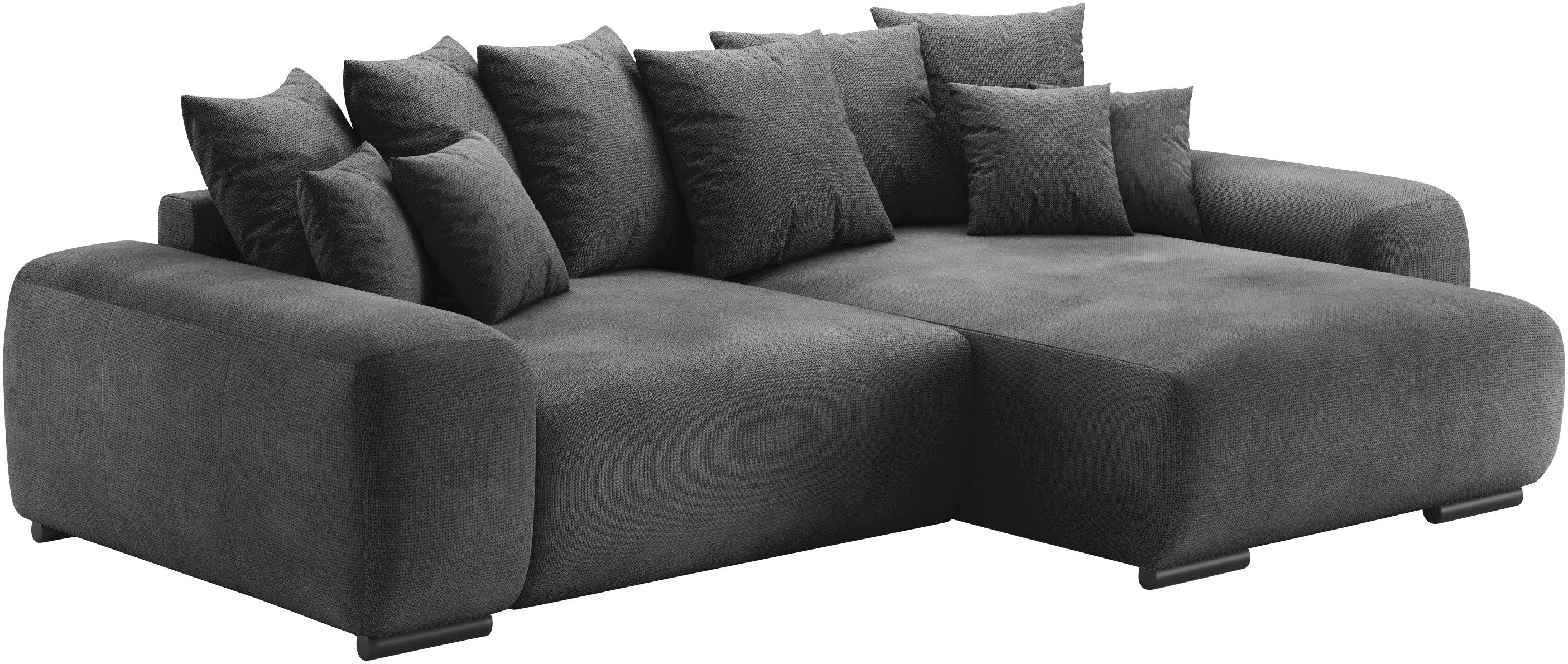 Mr. Couch Hoekbank Sundance, L-vorm Permanente slaper met bed, bedbox, tot 140 kg belastbaar zwart, hoekbanken, Breedte ligoppervlak: 145 cm, Lengte