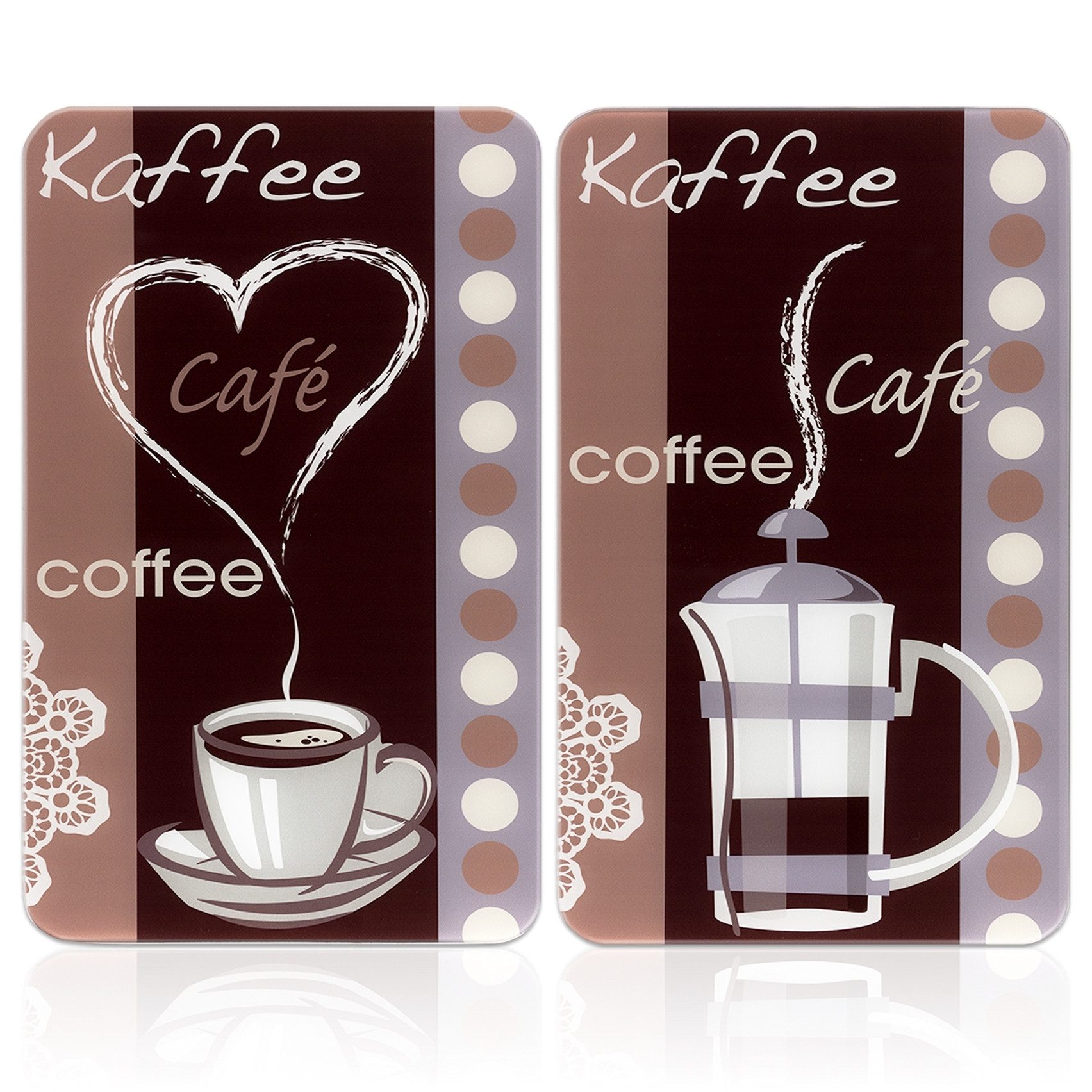 WENKO Kookplaatdeksel Universeel model Koffiegeur (set, 2-delig)