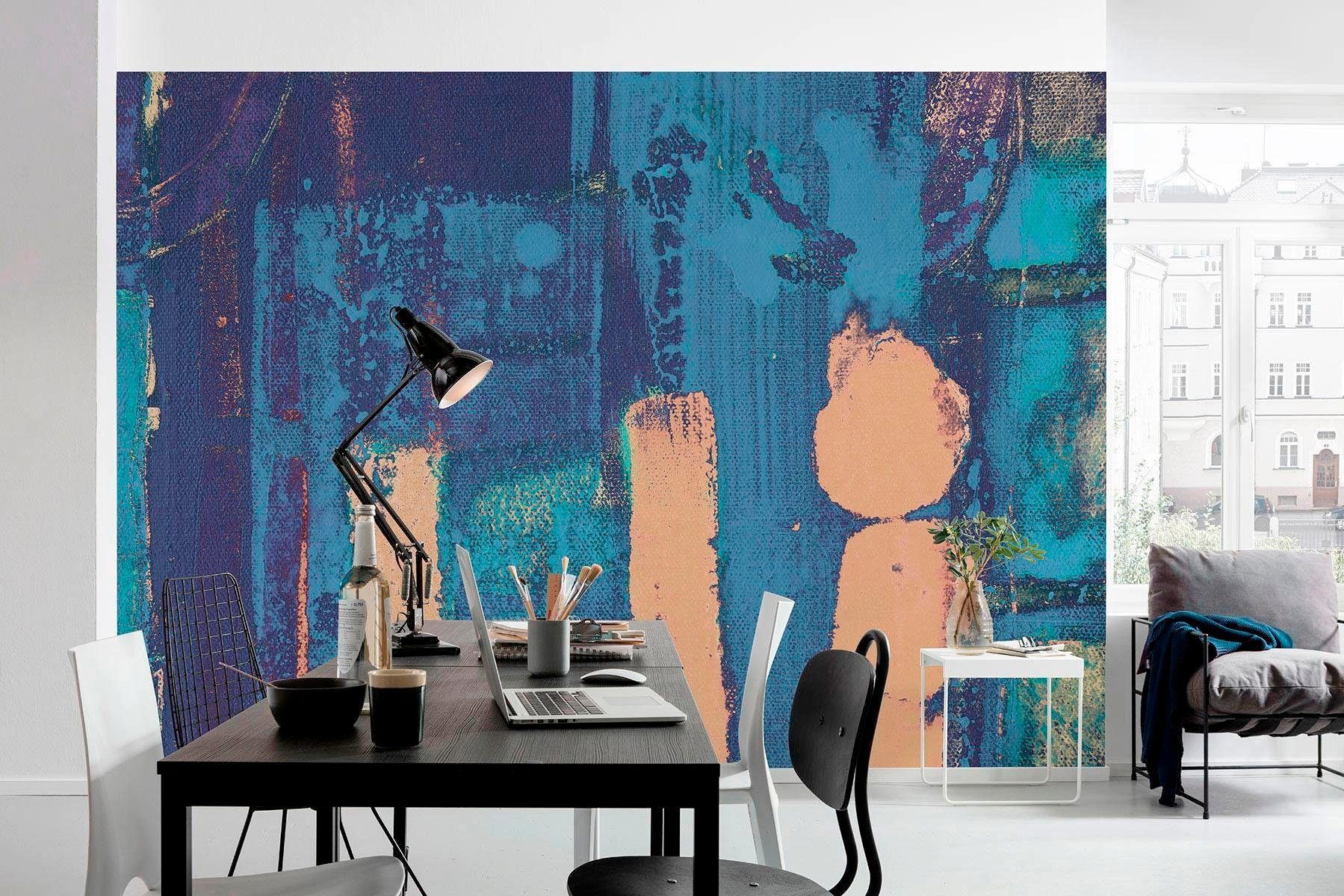 Komar Vliesbehang Digitale print vlies - Stems Blooming Blue - Afmeting 500 x 280 cm (1 stuk)