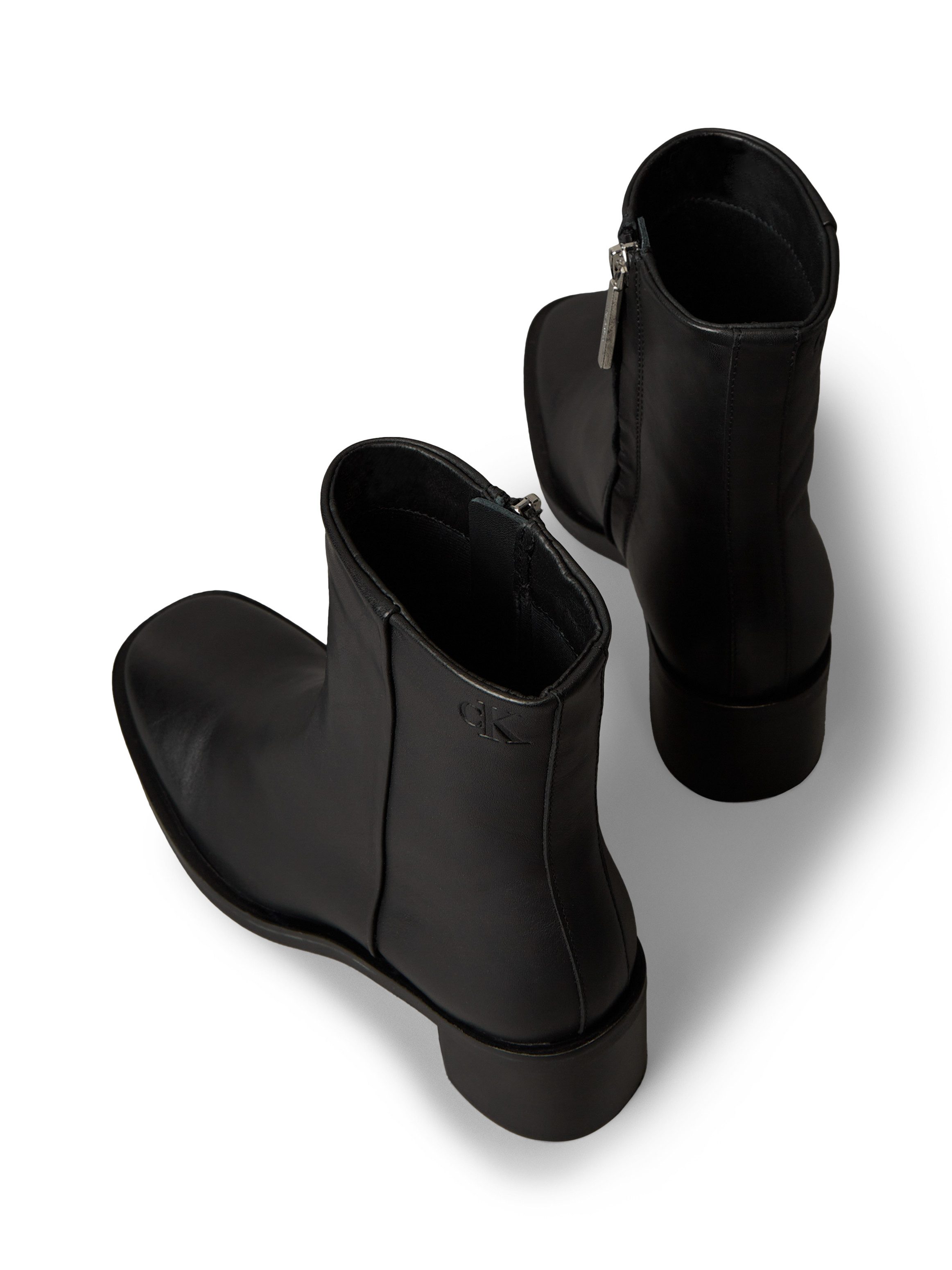 Calvin Klein Laarsjes BLOCK HEEL ZIP BOOT LTH Boots, blokhak, in modieuze vierkante vorm