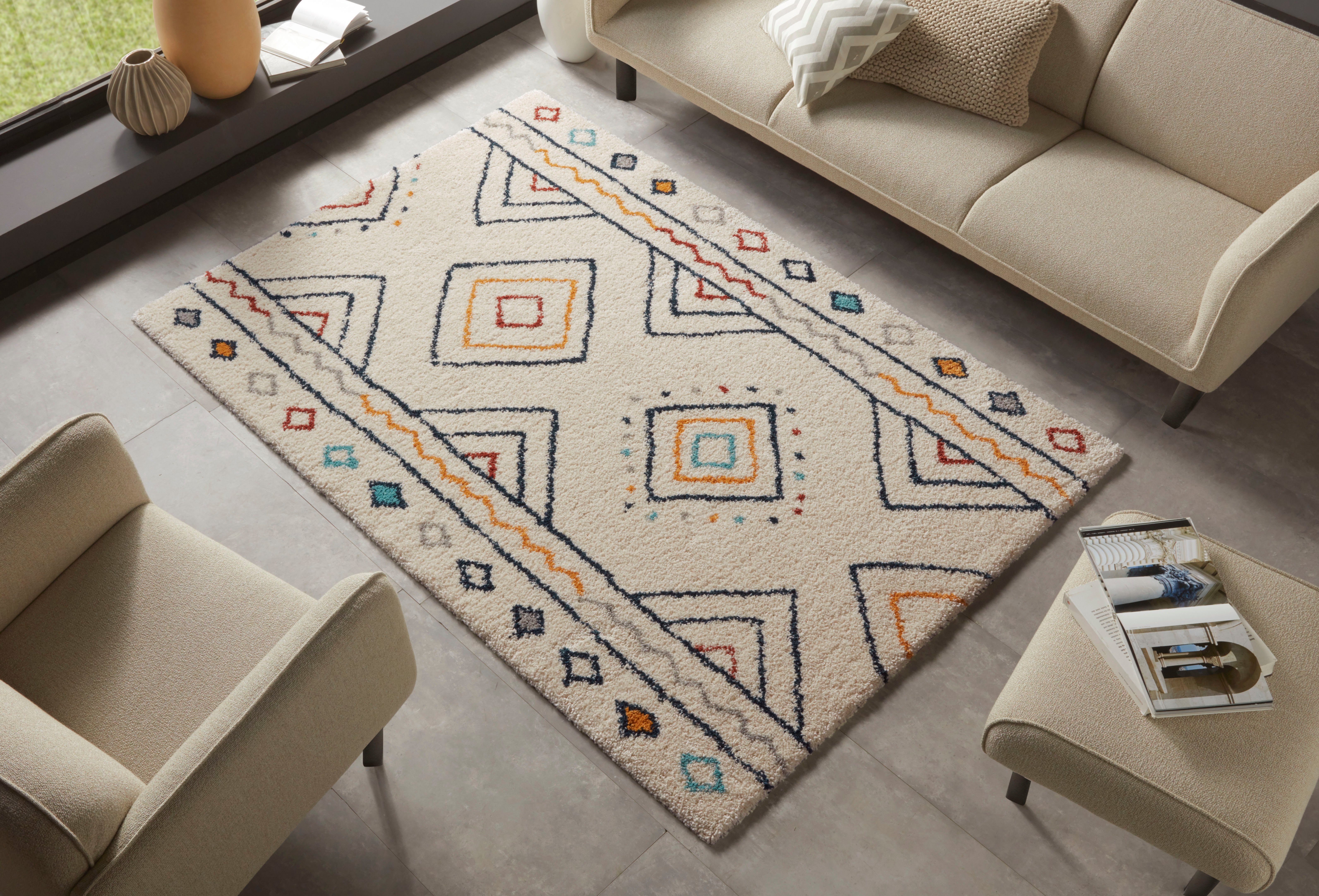 HANSE Home Hoogpolig vloerkleed DISA Boho design, bijzonder zacht door microvezel, robuust, gemakkelijk in onderhoud