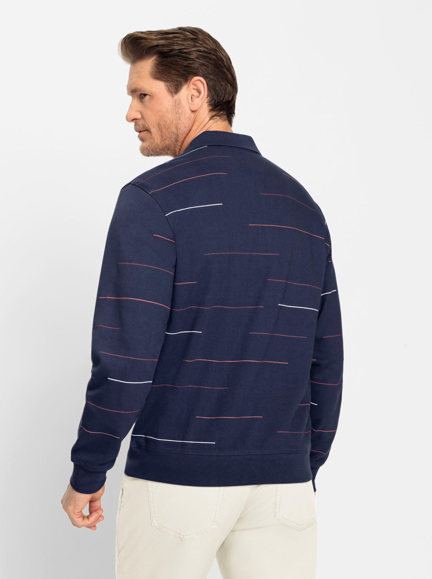 Marco Donati Poloshirt met lange mouwen Sweatshirt (1-delig)