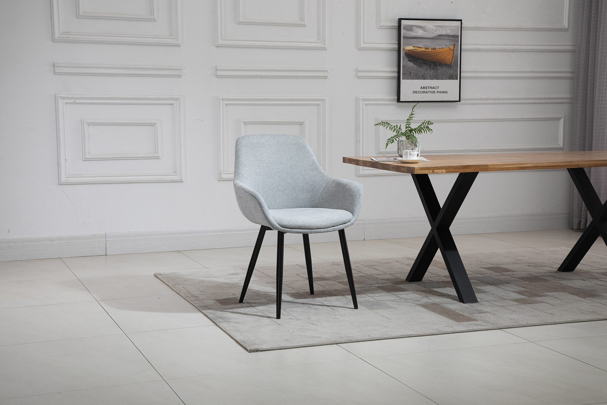 SalesFever Eethoek Tafelblad behandeld met OSMO hardwasolie in zijdeglans afwerking (set, 5-delig)
