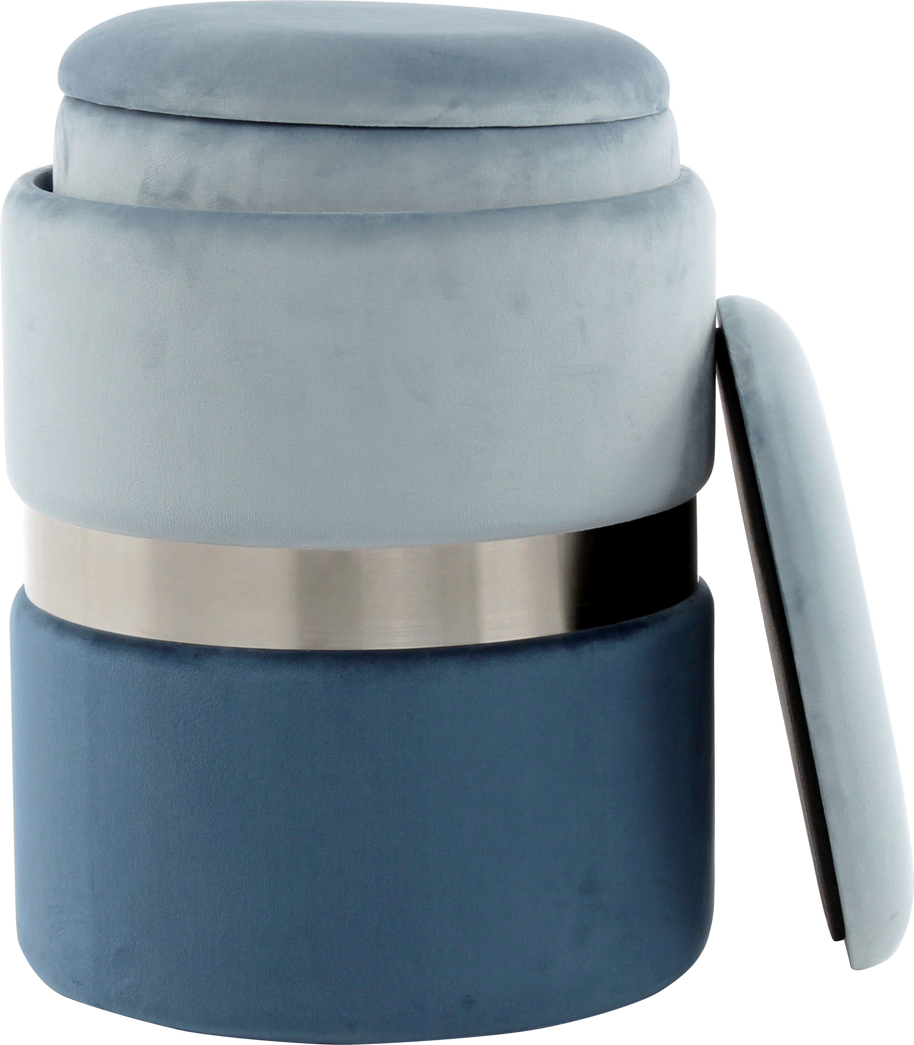 Kayoom Hocker met bergruimte Kruk Zora 125 2-delige set, fluweelzachte stof bekleding, ronde elegante vorm (set, 2 stuks)