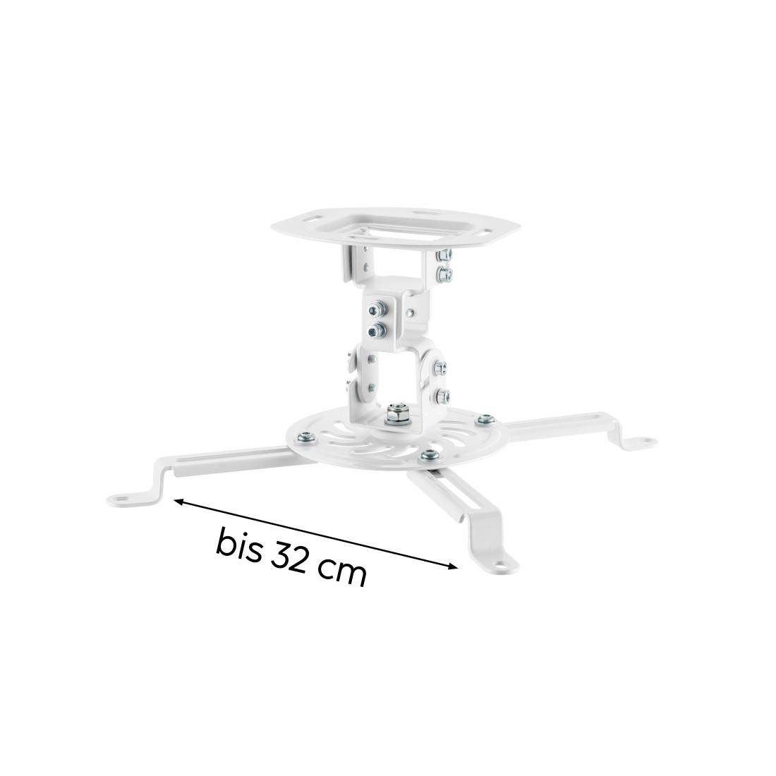 Hama Plafondbeugel voor beamer Projectorbeugel voor het plafond, muur, schuine daken, volledig beweeglijk, wit