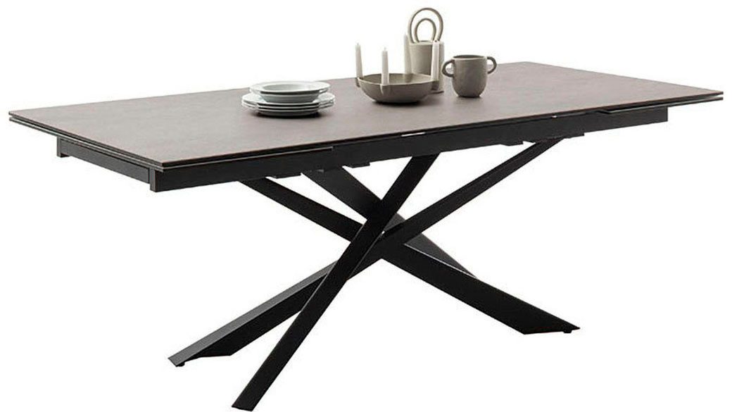 MCA furniture Eettafel TESERO uitschuifbare tafel 200-300 cm Keramiek, metaal, marmer-look, uittrekbaar, belastbaar tot 100 kg, 10-12 personen