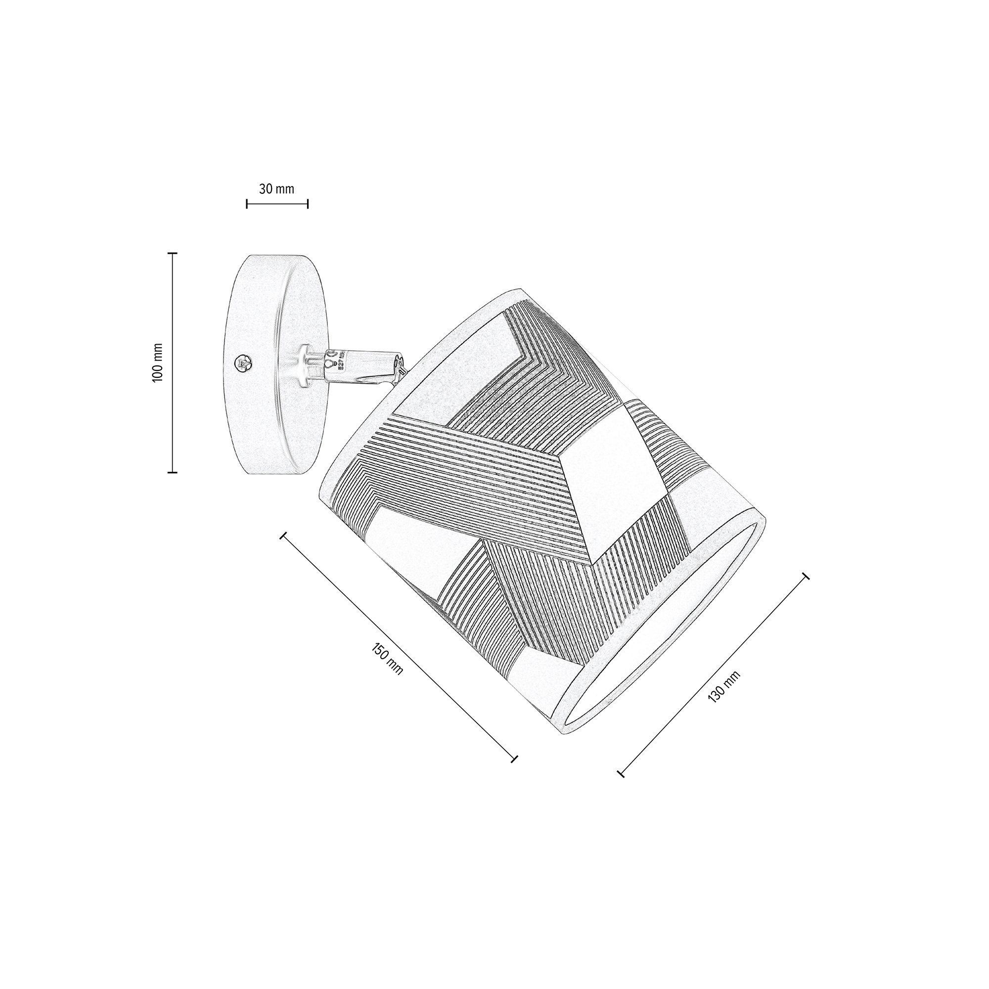 BRITOP LIGHTING Wandlamp ESPACIO Kapjes van gelamineerd materiaal, plafondrozet van eikenhout