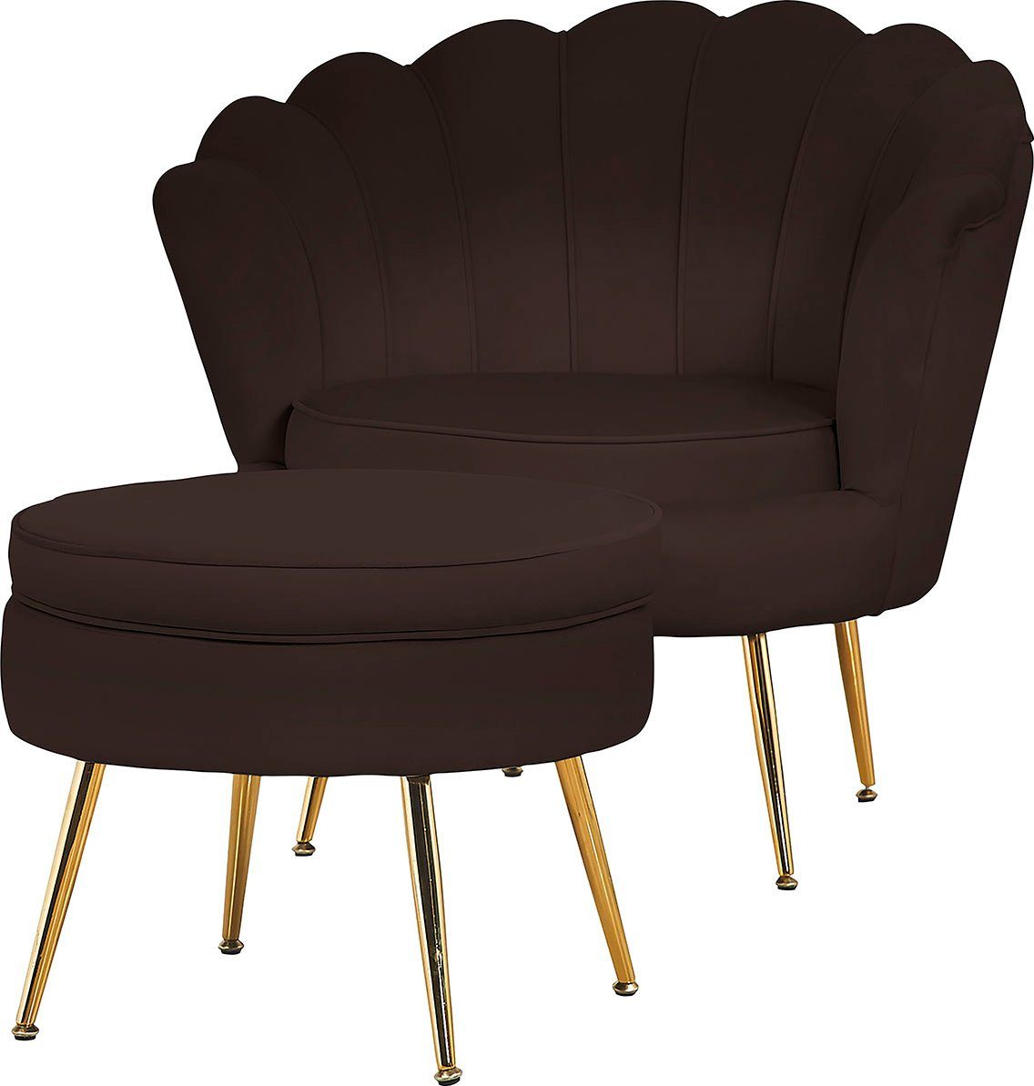 SalesFever Hocker Clam met hoog zitkussen