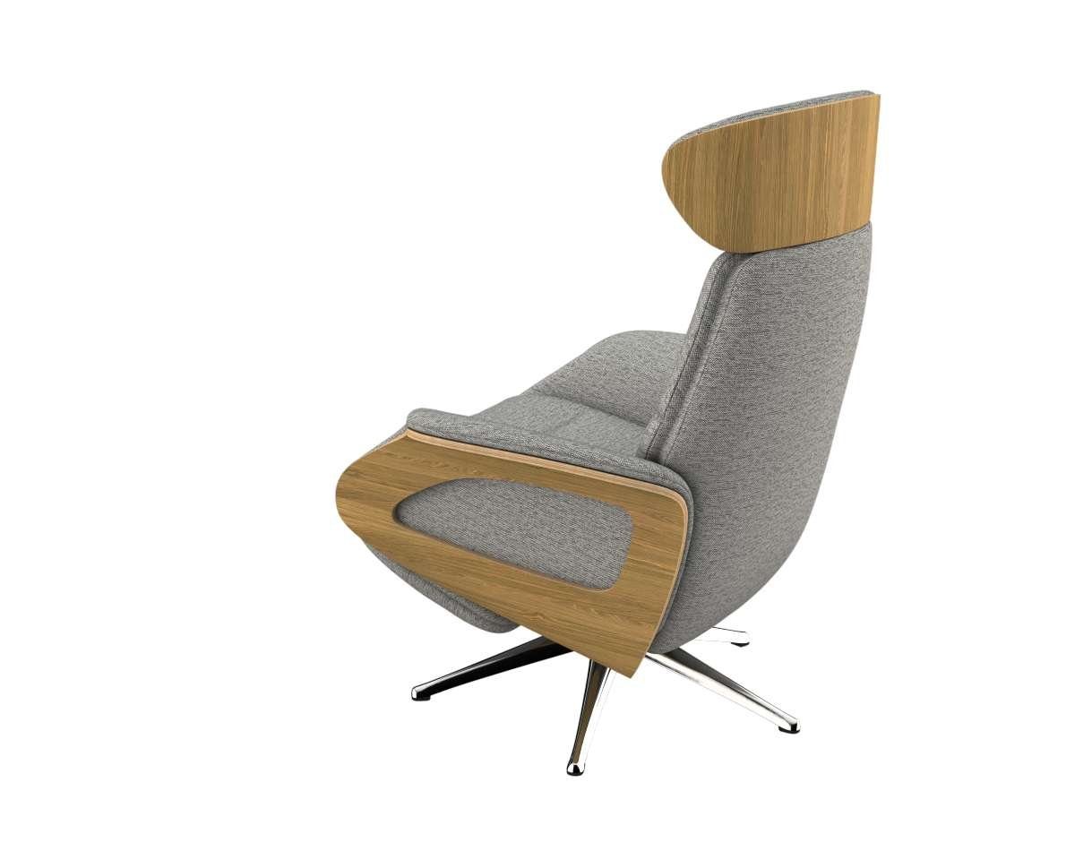 FLEXLUX Relaxfauteuil Clement praktische elektrische fauteuil Maat M, elektrische rug- en voetensteun, accu, armleuning Eiken, aluminium voet