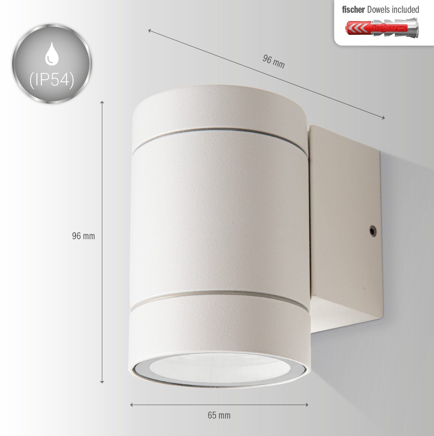 Paco Home Wandlamp LUSIWA In & outdoor GU10 buitenlamp tuin huiswand ingang aluminium IP54