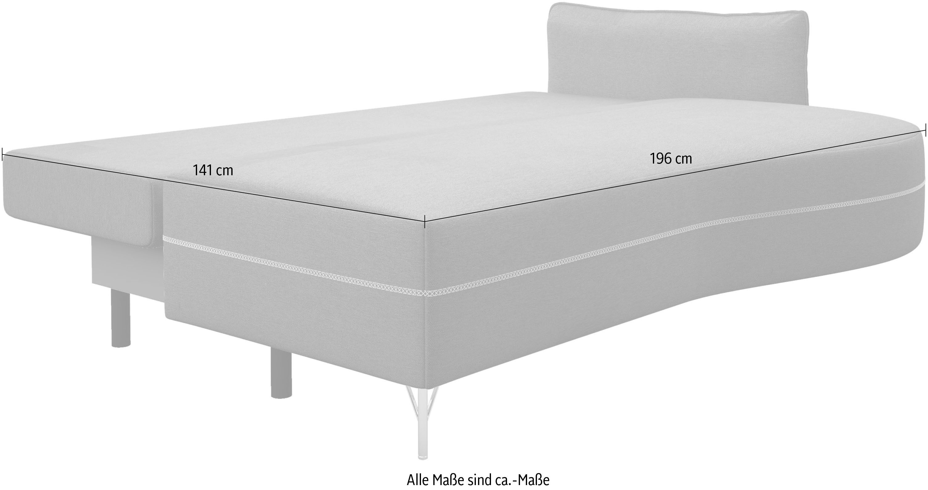 exxpo - sofa fashion Loungebank Met mooie contrastnaad, solitairmeubel, comfortabel, smalle armleuning