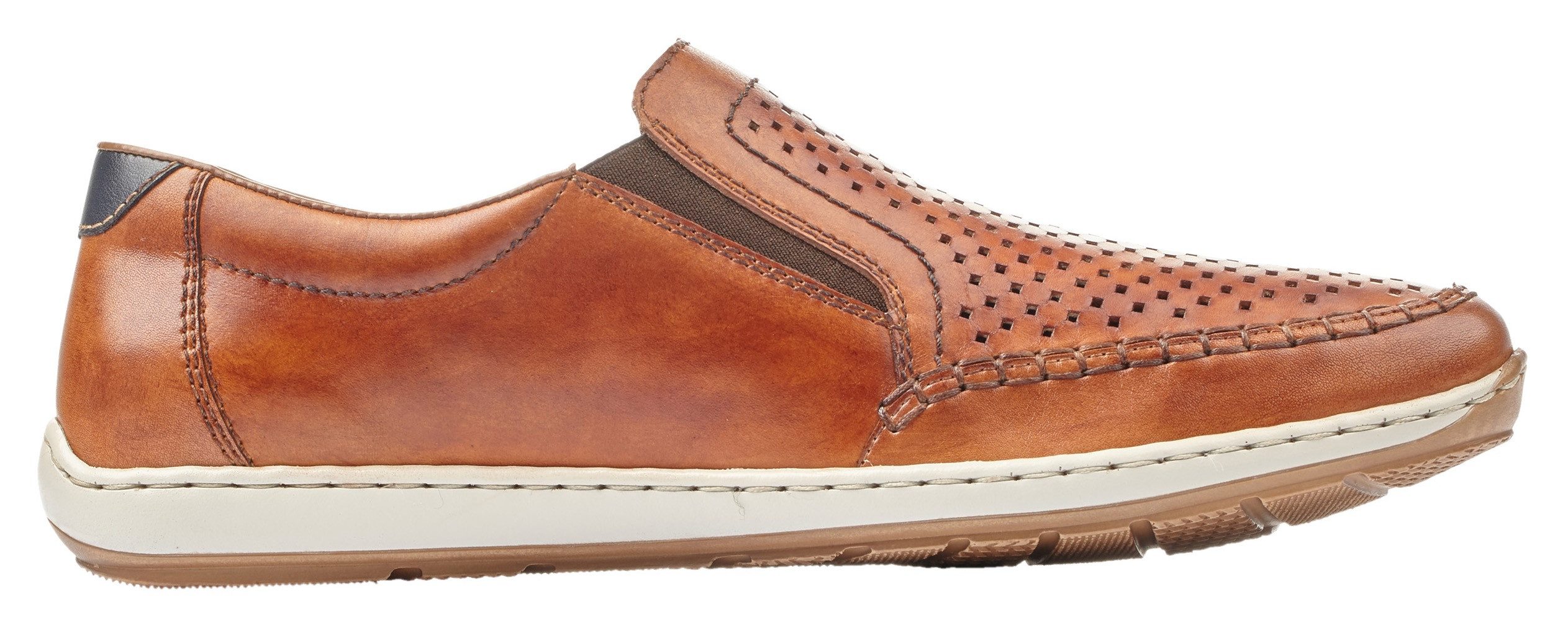 Rieker Instappers Slip-on sneaker, instapschoen, loafer met geperforeerde bovenkant