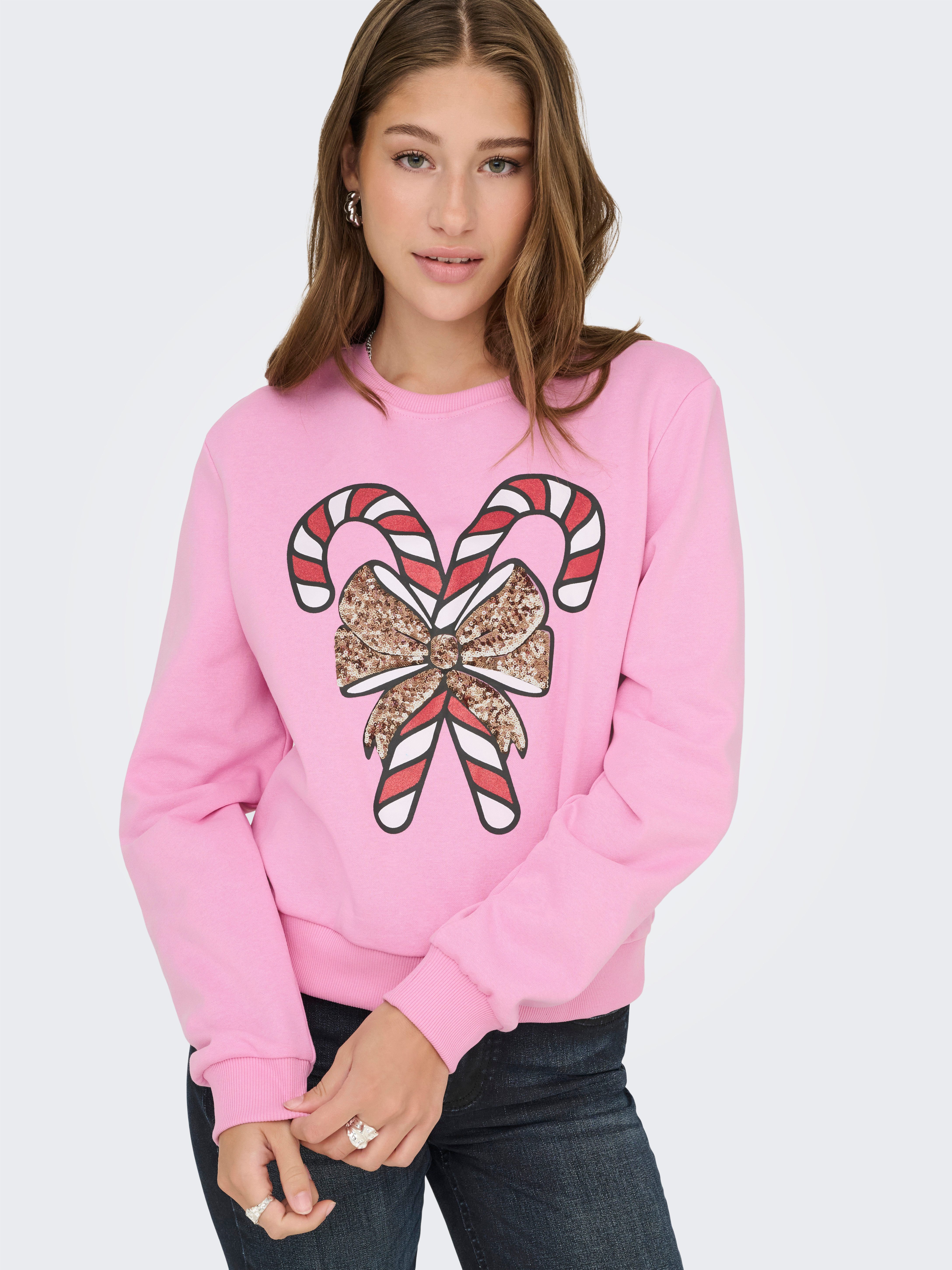 Only Kerst-sweatshirt ONLYDA XMAS L/S O-NECK BOX SWT met verschillende kerstmotieven