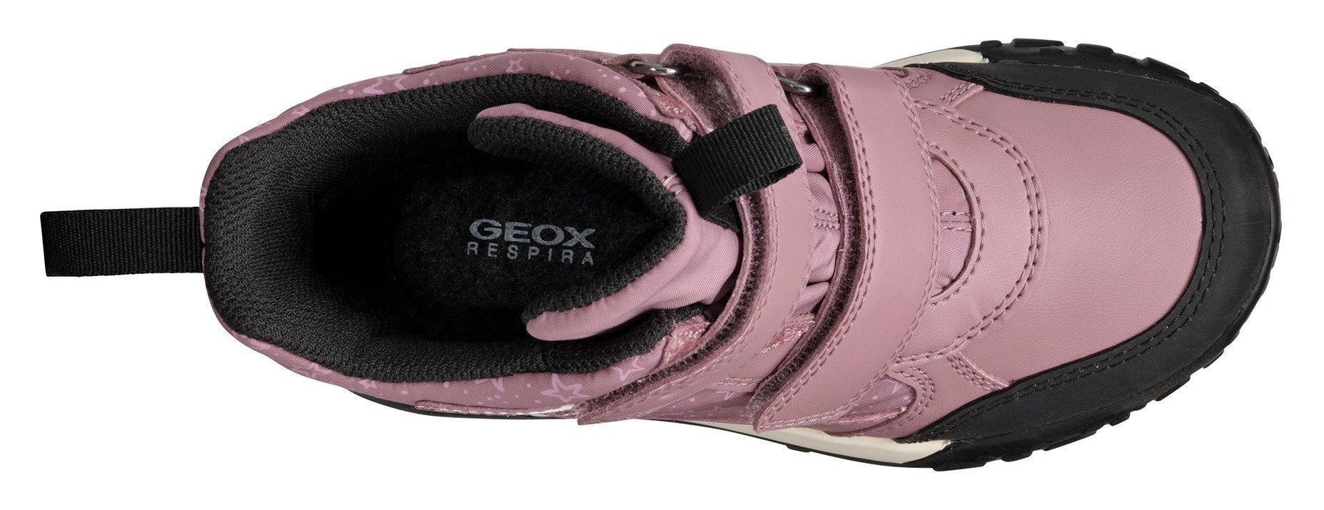 Geox Winterlaarzen J TREKKYUP GIRL B ABX Klittenbandlaarzen, sneeuwlaarzen, winterlaarzen met metallic look