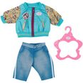 baby born poppenkleding outfit met jas, 43 cm met kleerhanger blauw