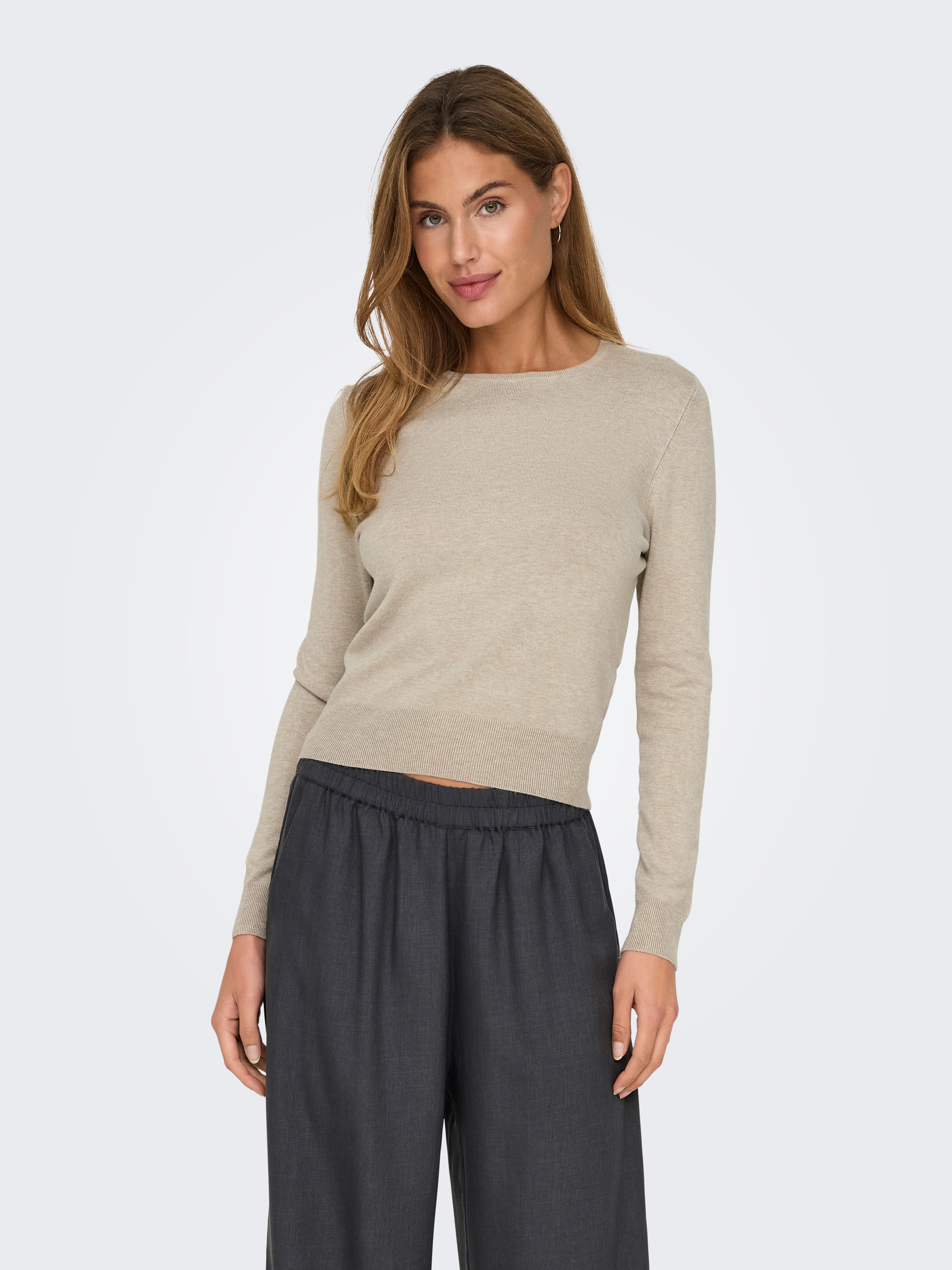 Only Gebreide trui ONLVENICE LIFE LS ONECK PULLOVER KNT NCA
