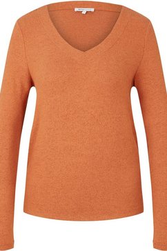 tom tailor denim shirt met v-hals oranje