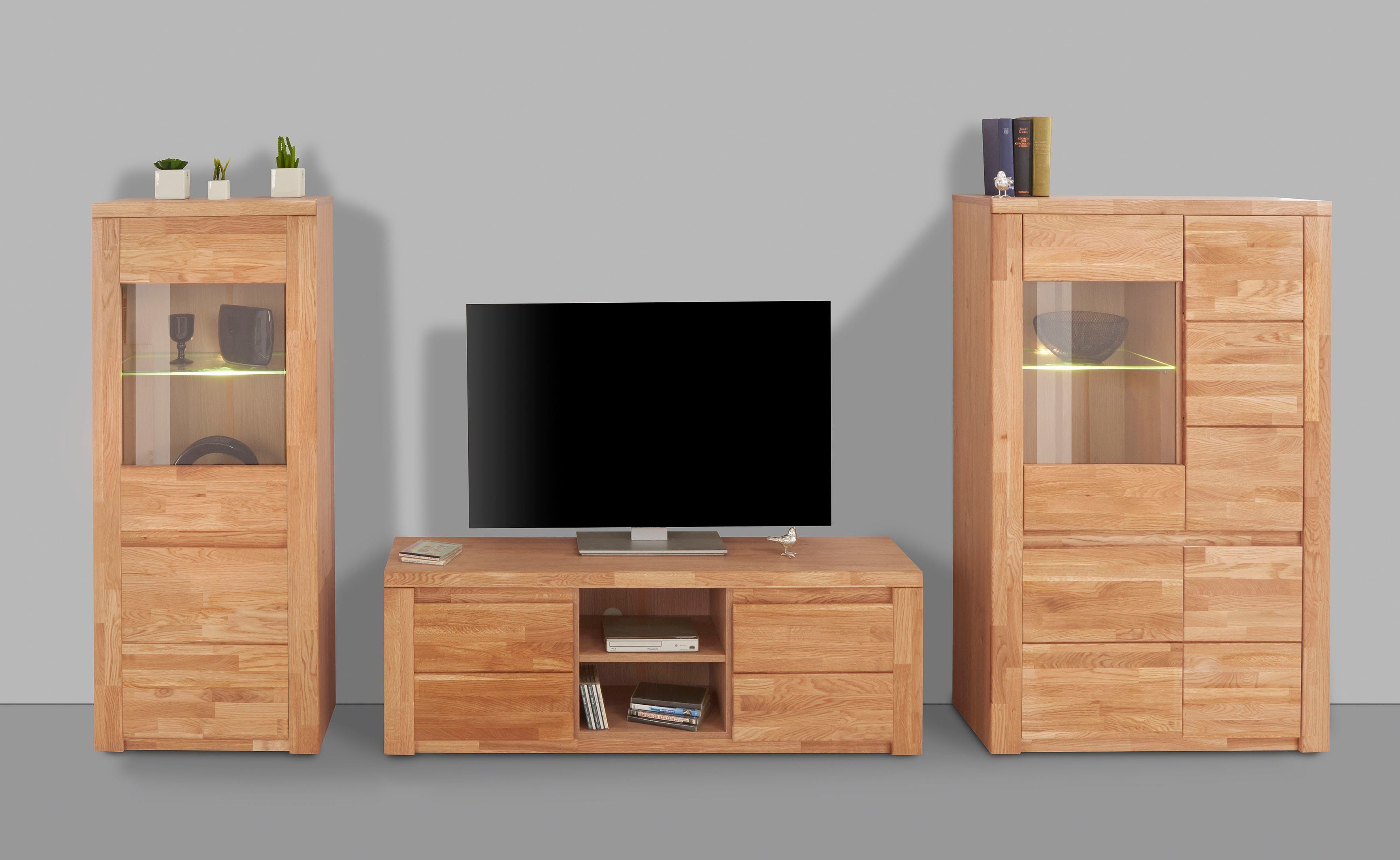 Home affaire Wandmeubel Burani gedeeltelijk massief hout (set, 3-delig)