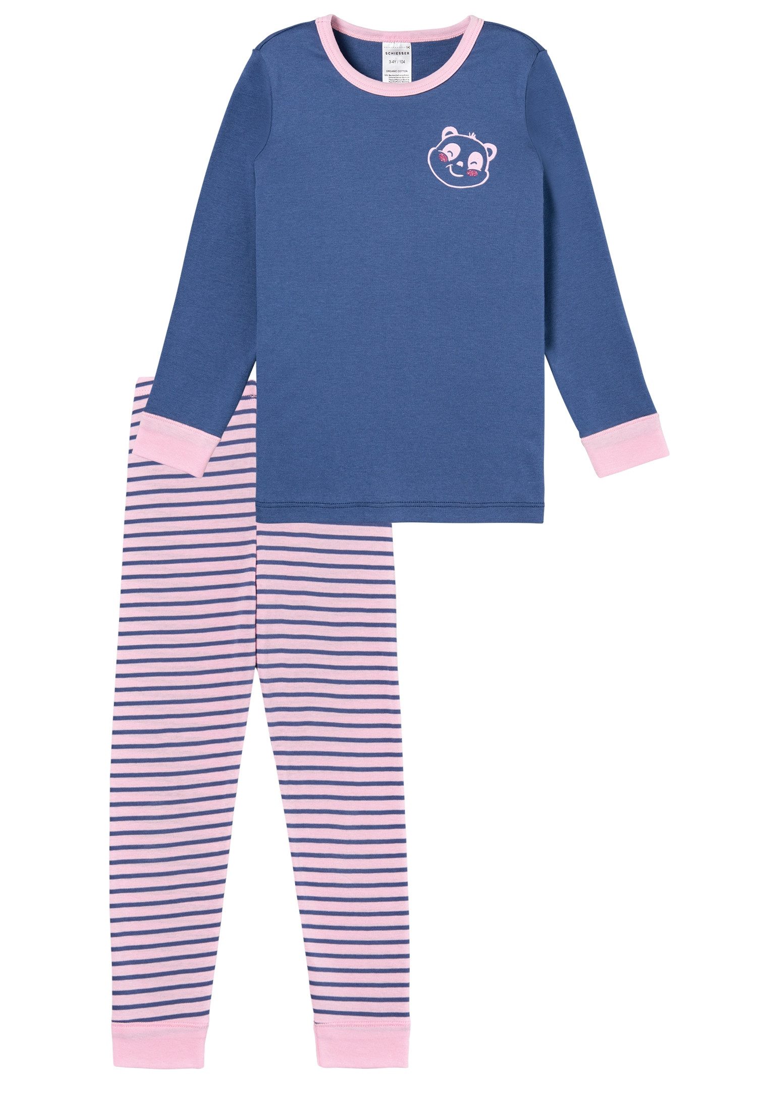 Schiesser Pyjama met gekleurde contrastboorden (2-delig)